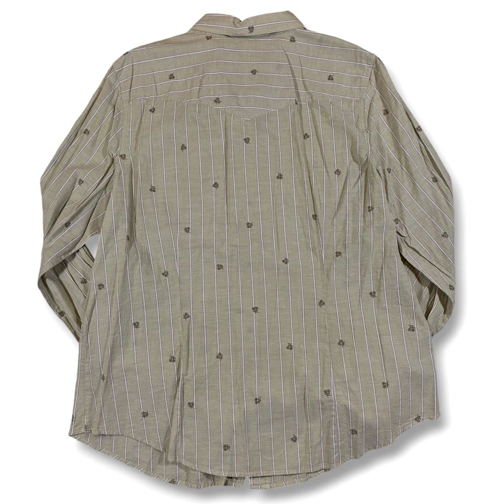 Liz Claiborne Liz Claiborne Western Tan Striped Floral Long Sleeve Snap Front Shirt Women's XL Size XL / US 12-14 / IT 48-50 - 3 Thumbnail