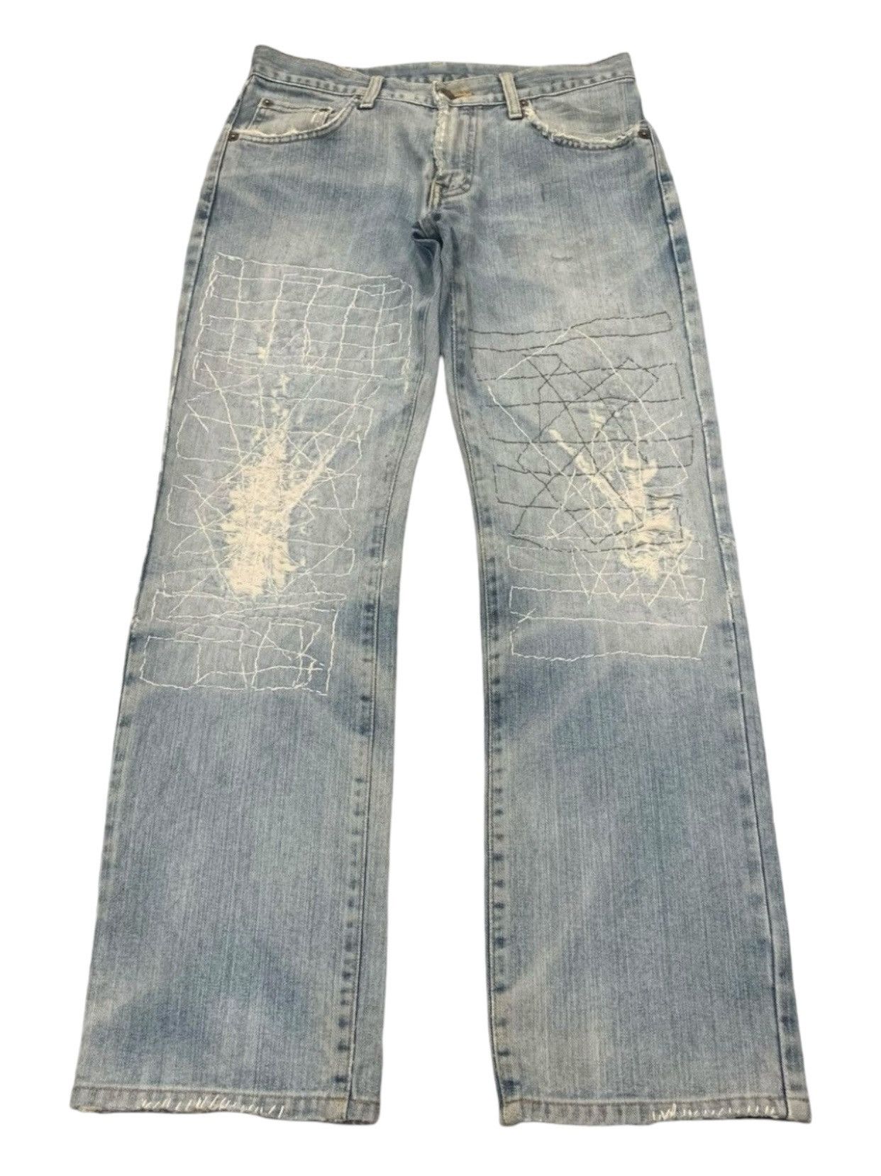 Edwin Edwin Distressed Reconstructed Sashiko Denim Pants (AC15) Size US 30 / EU 46 - 3 Thumbnail