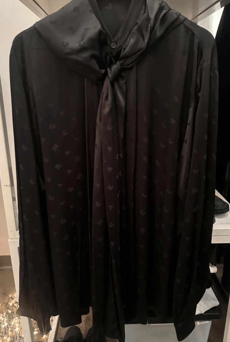 Balenciaga Hooded duchesse-satin blouse Oversized Black M Size M / US 6-8 / IT 42-44 - 7 Thumbnail