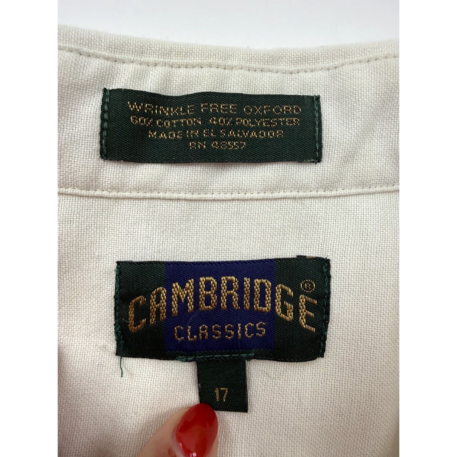 Vintage VINTAGE Cambridge Classics Shirt Mens XL White Wrinkle Free Oxford Short Sleeve Size US XL / EU 56 / 4 - 6 Thumbnail
