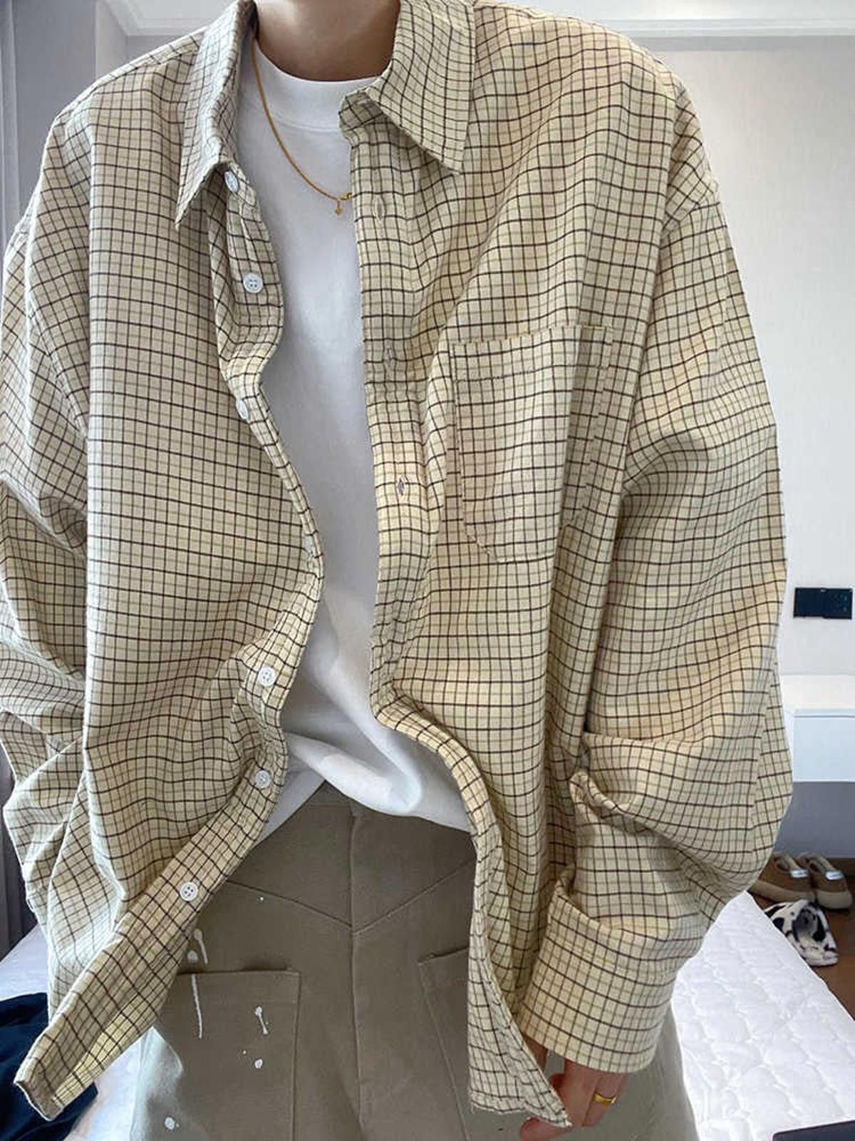 Vintage Oversized Plaid Long Sleeve Loose Shirt Size US M / EU 48-50 / 2 - 2 Thumbnail