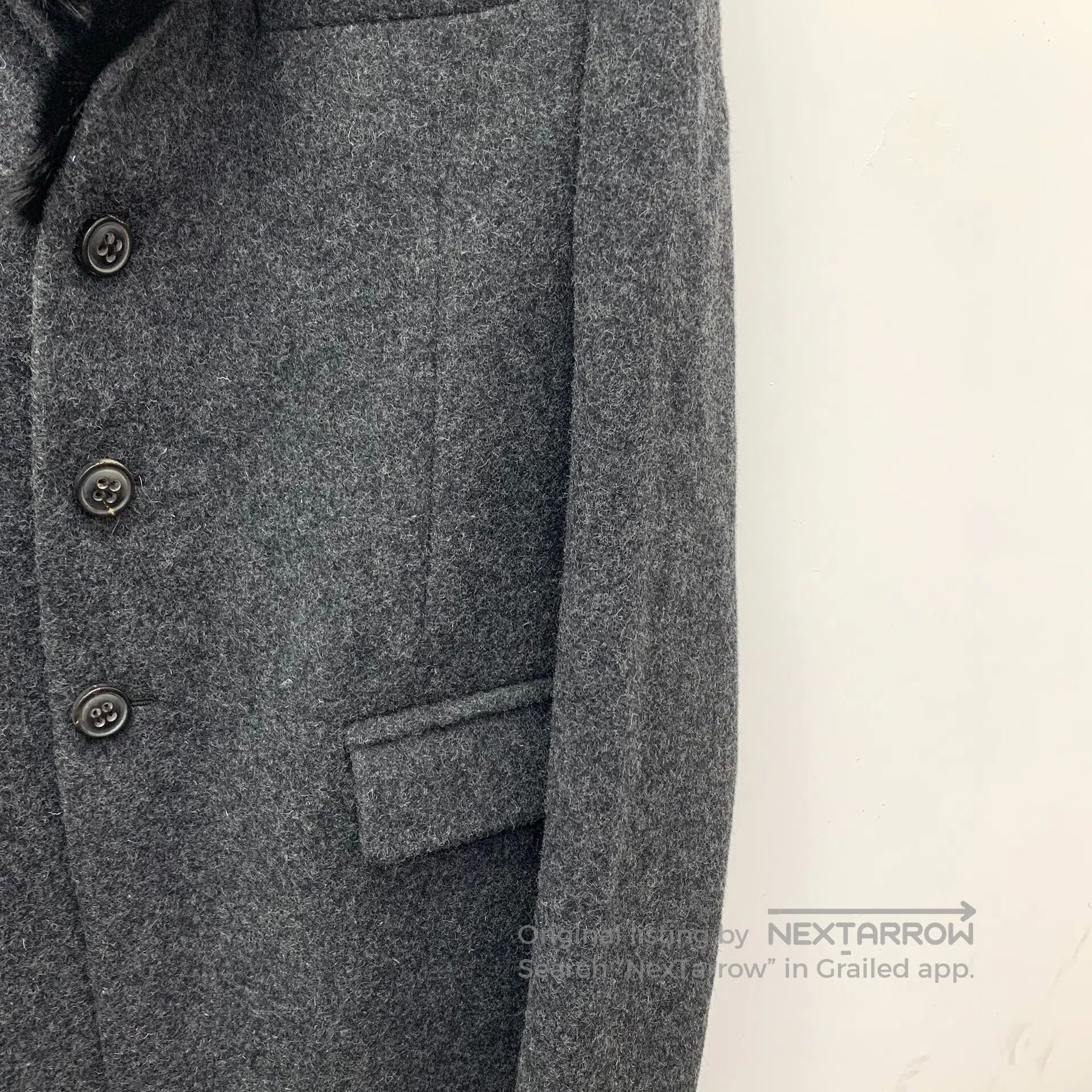 Dsquared2 Dsquared2 Dark grey wool fur collar single-breasted long s Size US L / EU 52-54 / 3 - 4 Thumbnail