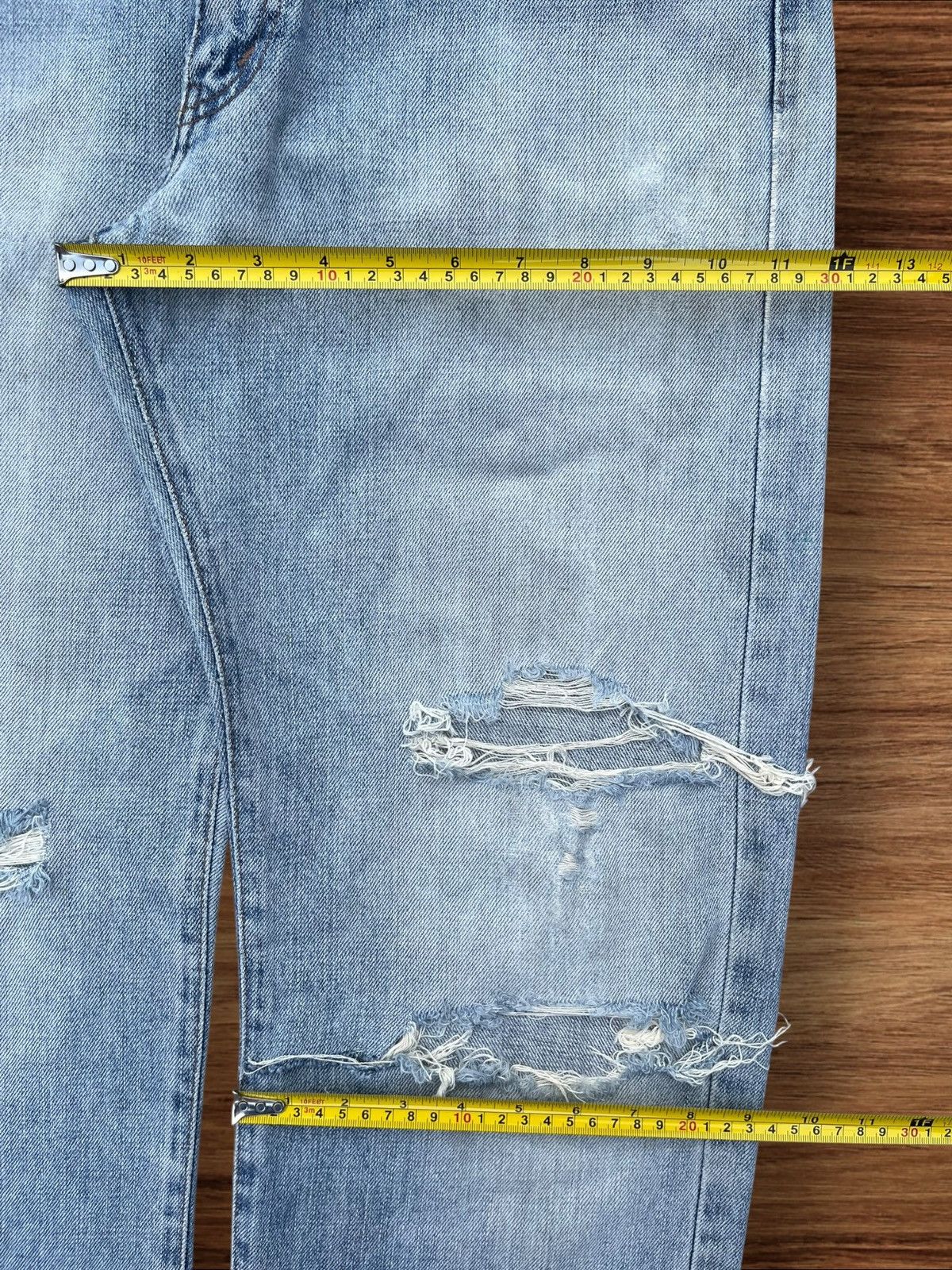 Hysteric Glamour Vintage Japanese Brand Blue Wash Distressed Frayed Leg Jeans Size US 32 / EU 48 - 10 Thumbnail