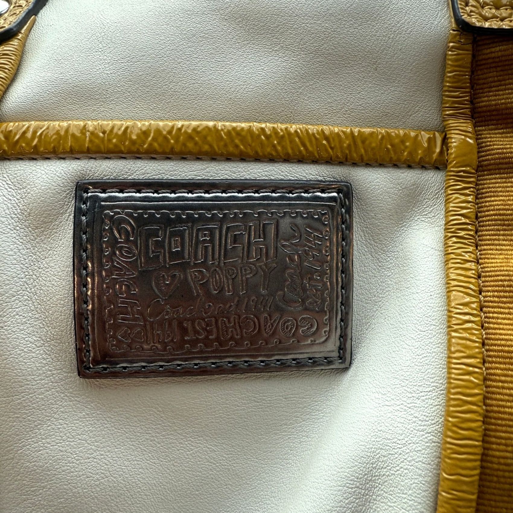 Coach VINTAGE Coach Poppy Spotlight Shoulder Bag Crossbody Womens White Yellow Leather Msrp 400 Size ONE SIZE - 3 Thumbnail