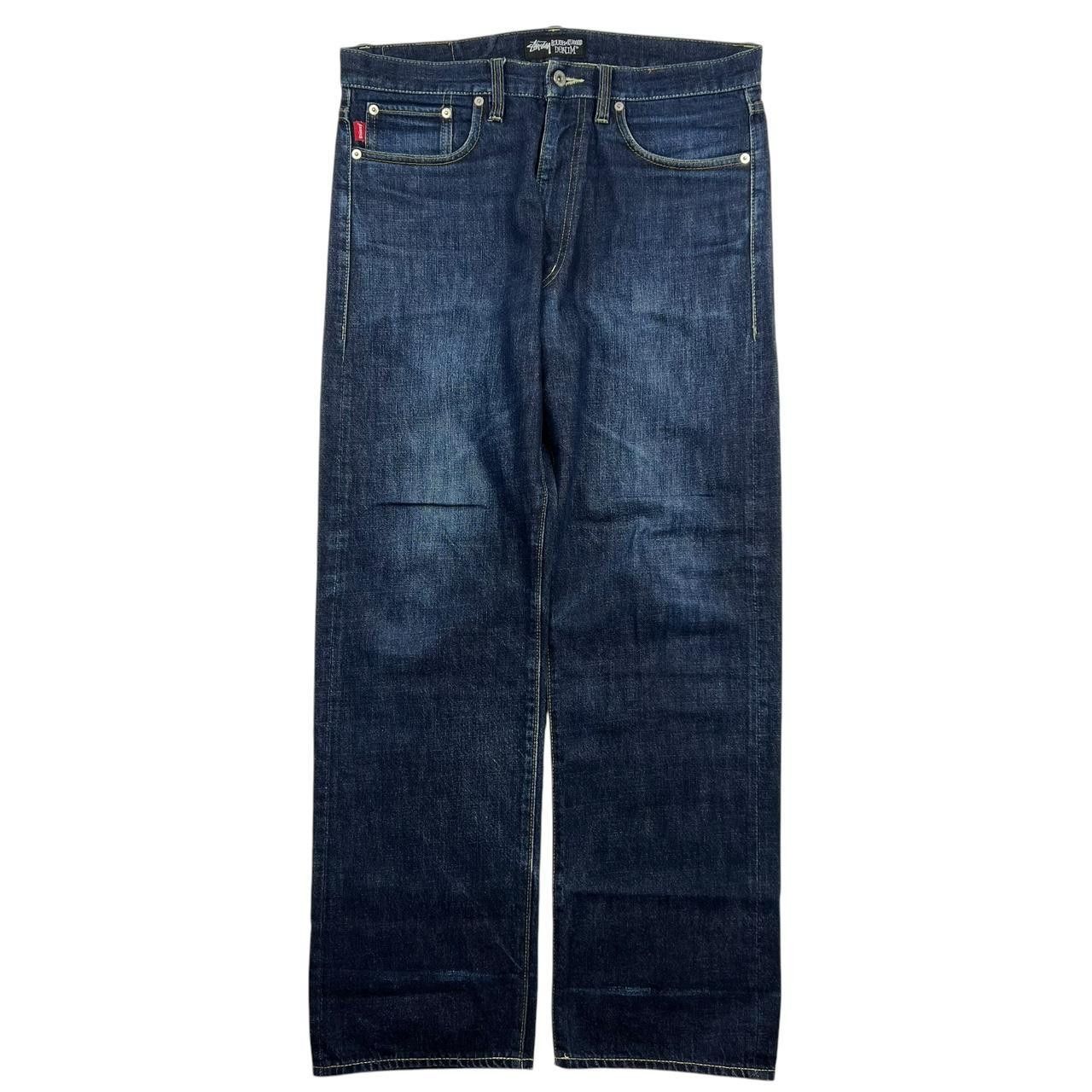 Stussy Vintage 2000s Stussy Blue Spellout Jeans - Waist: 34” Size US 34 / EU 50 - 2 Thumbnail