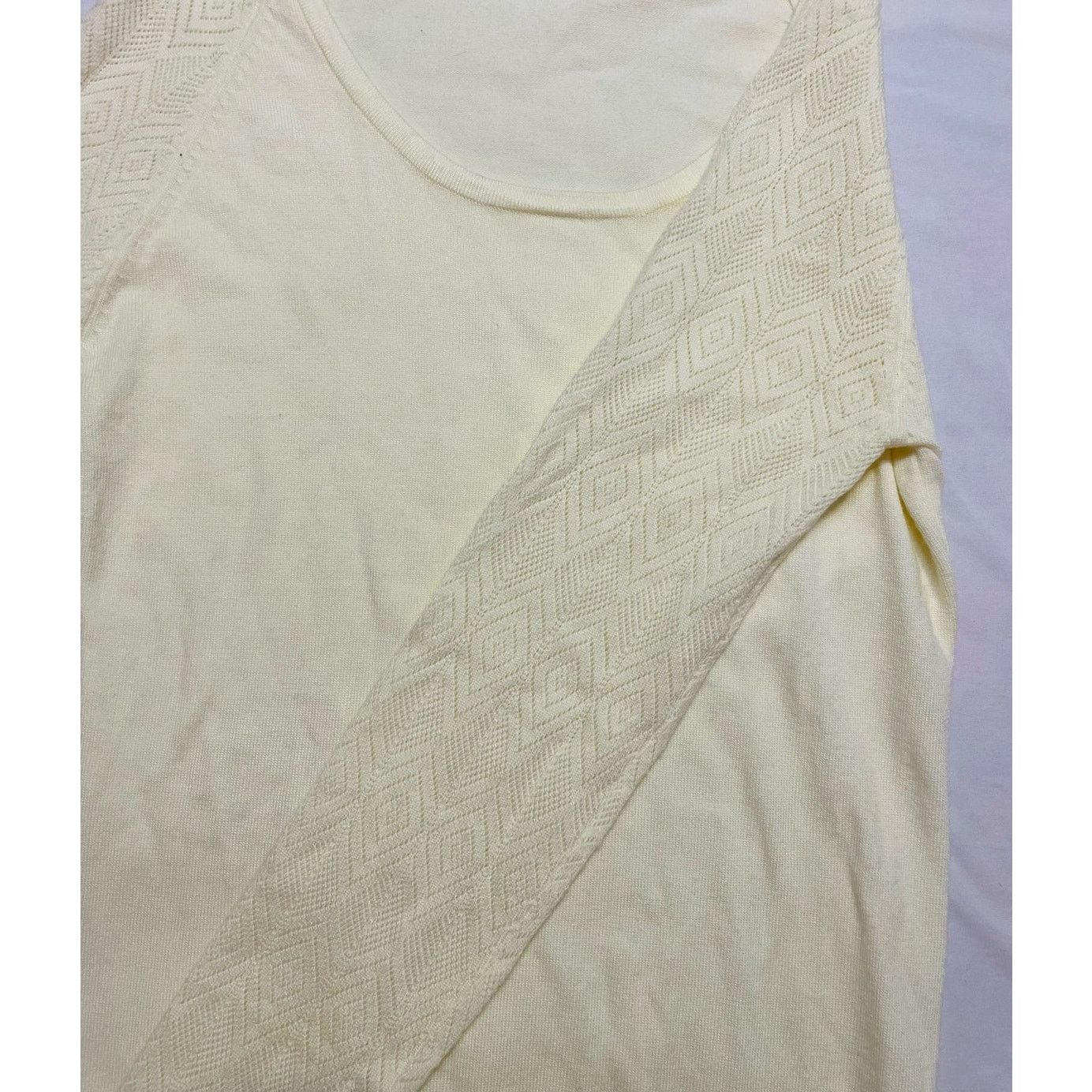 Bcbgmaxazria BCBGMaxAzria New NWT White Cream Wool Blend Pullover Sweater Size L / US 10 / IT 46 - 3 Thumbnail