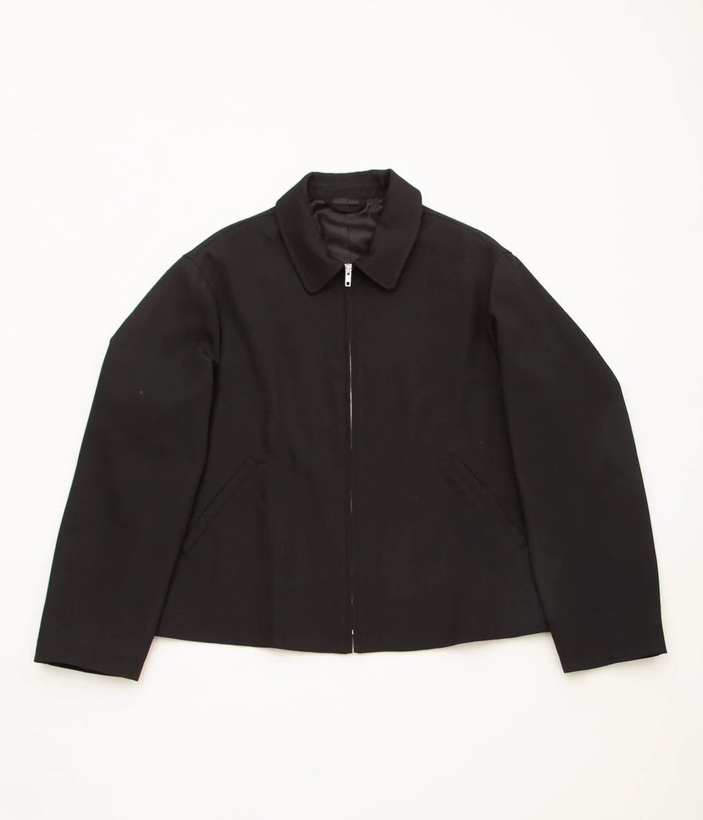image of James Coward Site Jacket - Black Wool Gabardine, Men's (Size Medium)