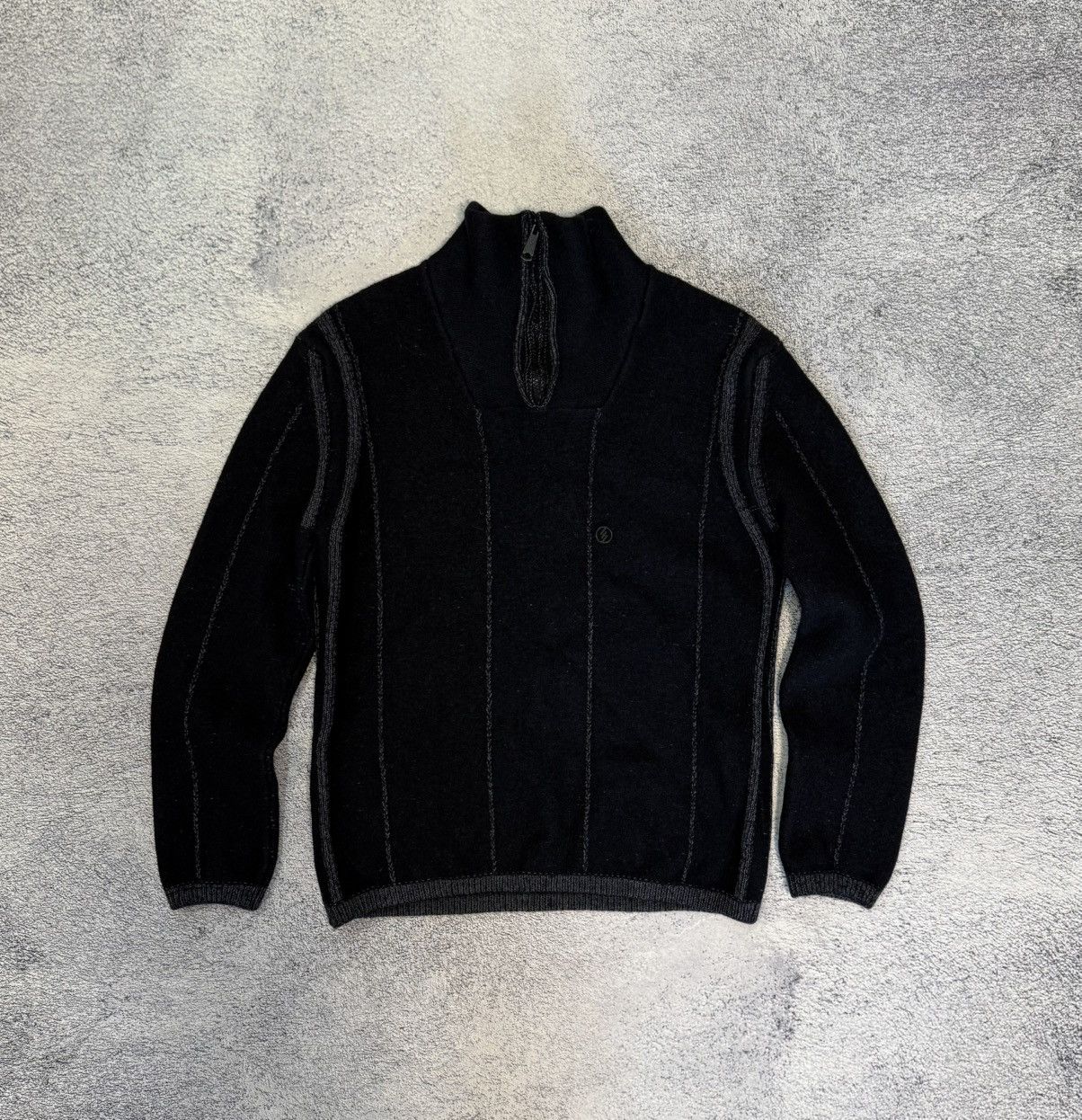 Massimo Osti Massimo Osti Wool Sweater MRS Italy Logo Knit Zip Collar Men Size US S / EU 44-46 / 1 - 2 Thumbnail