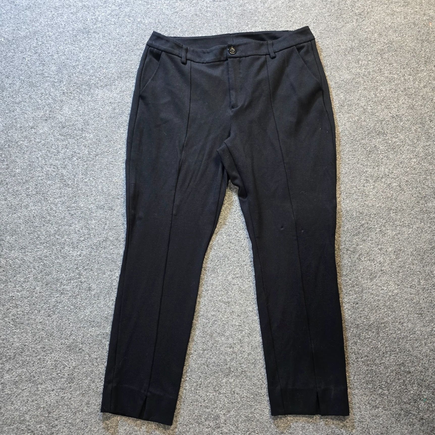 Vintage Cabi Pants Womens Size 14 Black Straight Leg Ponte High Rise Zip Career Capsule Dress Pants Woman Straight Leg Zippered 34 In Waist Size 36" / US 14 / IT 50 - 2 Thumbnail