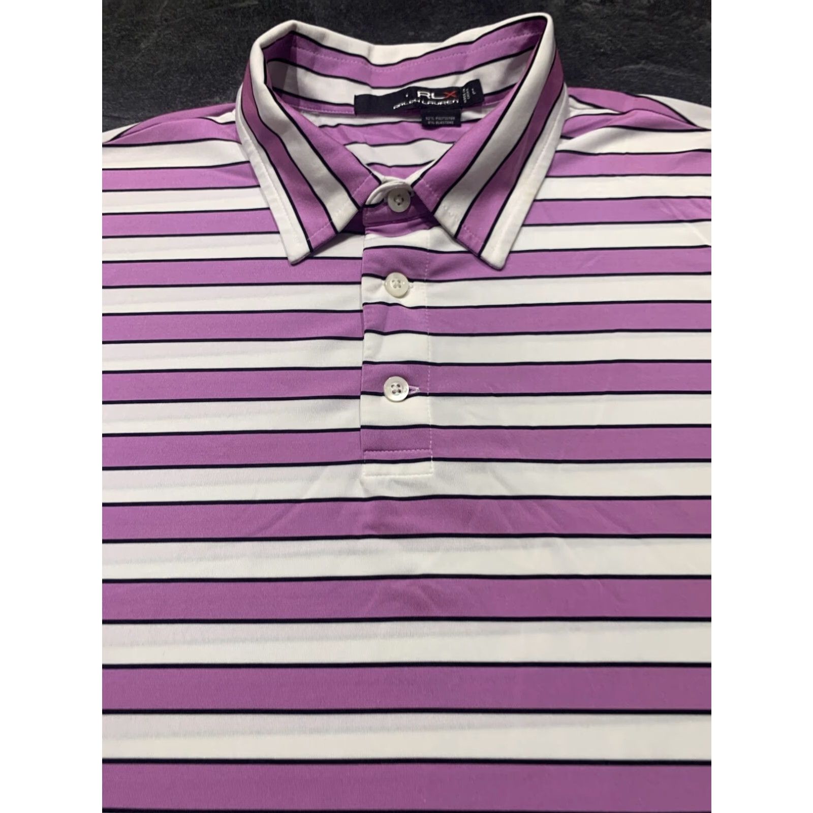 Ralph Lauren Ralph Lauren Mens Large Light Pink White Stripe Short Sleeve Golf Shirt Size US L / EU 52-54 / 3 - 3 Thumbnail