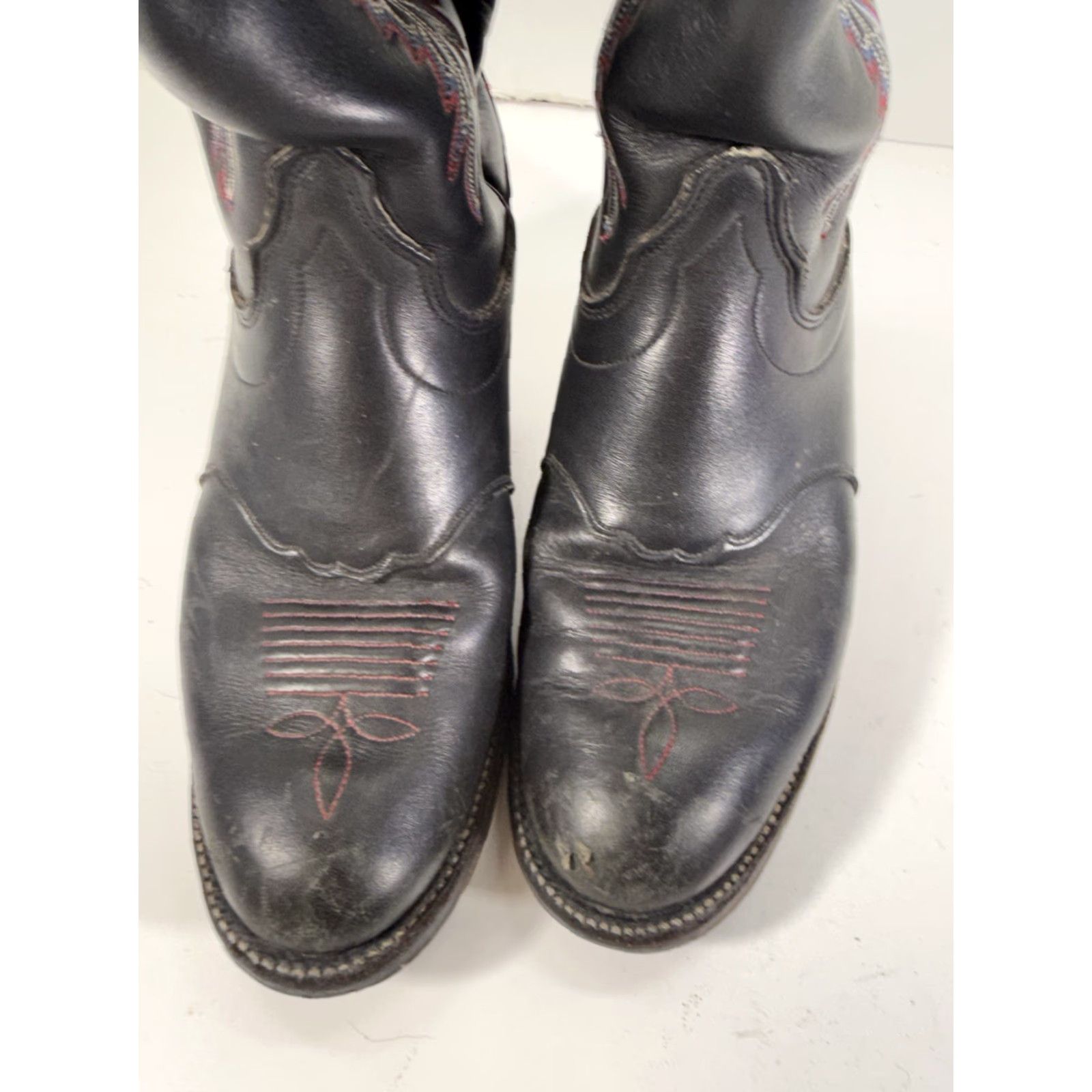 Vintage VINTAGE Olathe 20 Buckaroo Boots Men Size 8 D Black Leather Western USA Boots Size US 8 / EU 41 - 3 Thumbnail