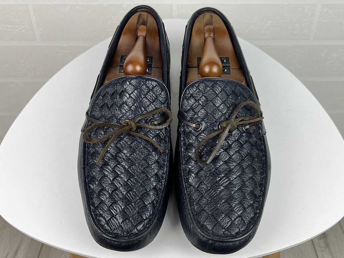 Bottega Veneta BOTTEGA VENETA Loafers Leather Shoes Woven Pleated Navy Mens Size US 10 / EU 43 - 9 Thumbnail