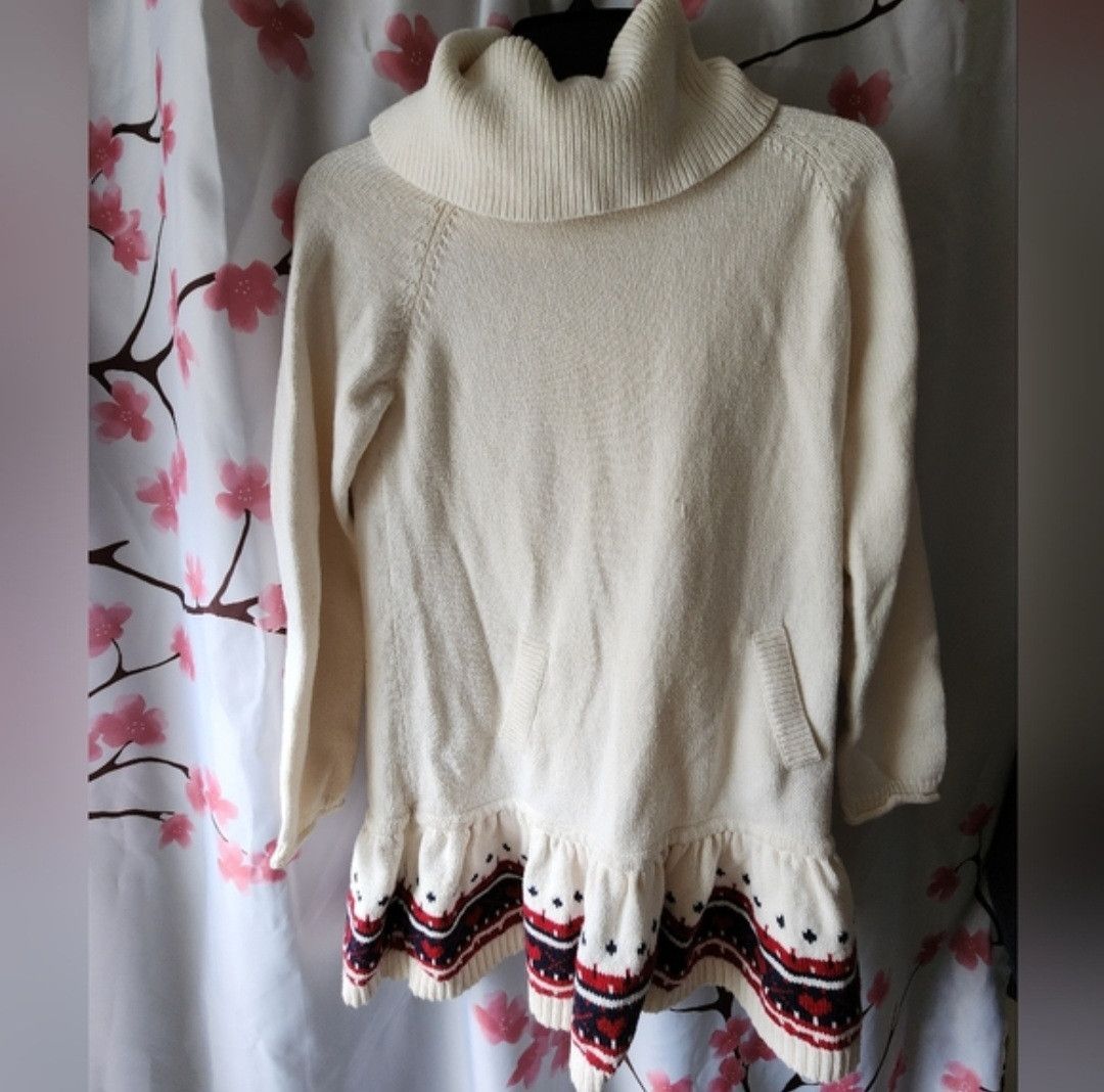 Gap GAP Girl's Off White Turtle Neck LS Sweater Dress XL (12) Size XXS / US 00 / IT 34 - 1 Thumbnail