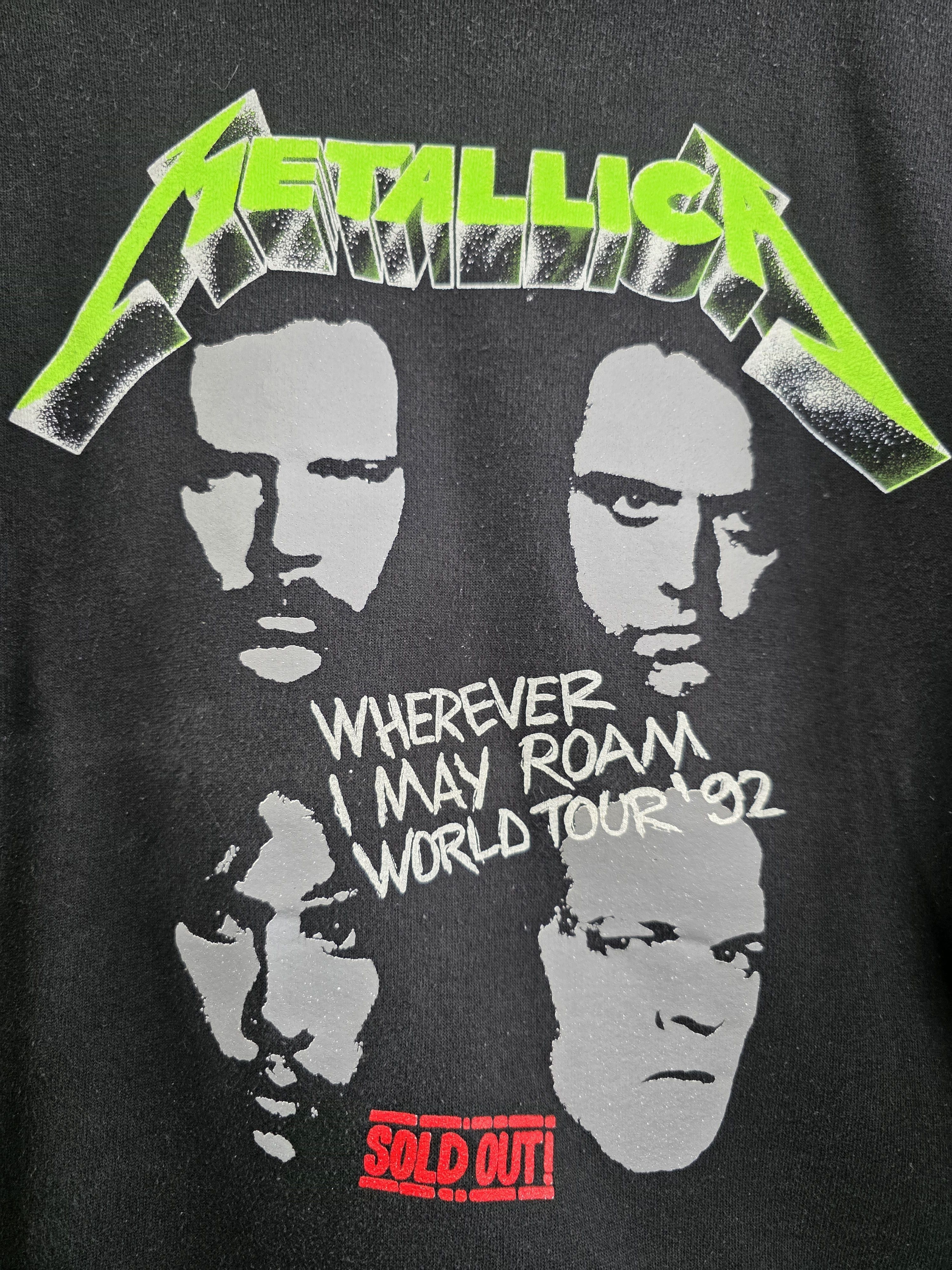 Band Tees × Metallica × Vintage 1992 Metallica wherever I may roam World Tour Crew neck L Size US L / EU 52-54 / 3 - 3 Thumbnail