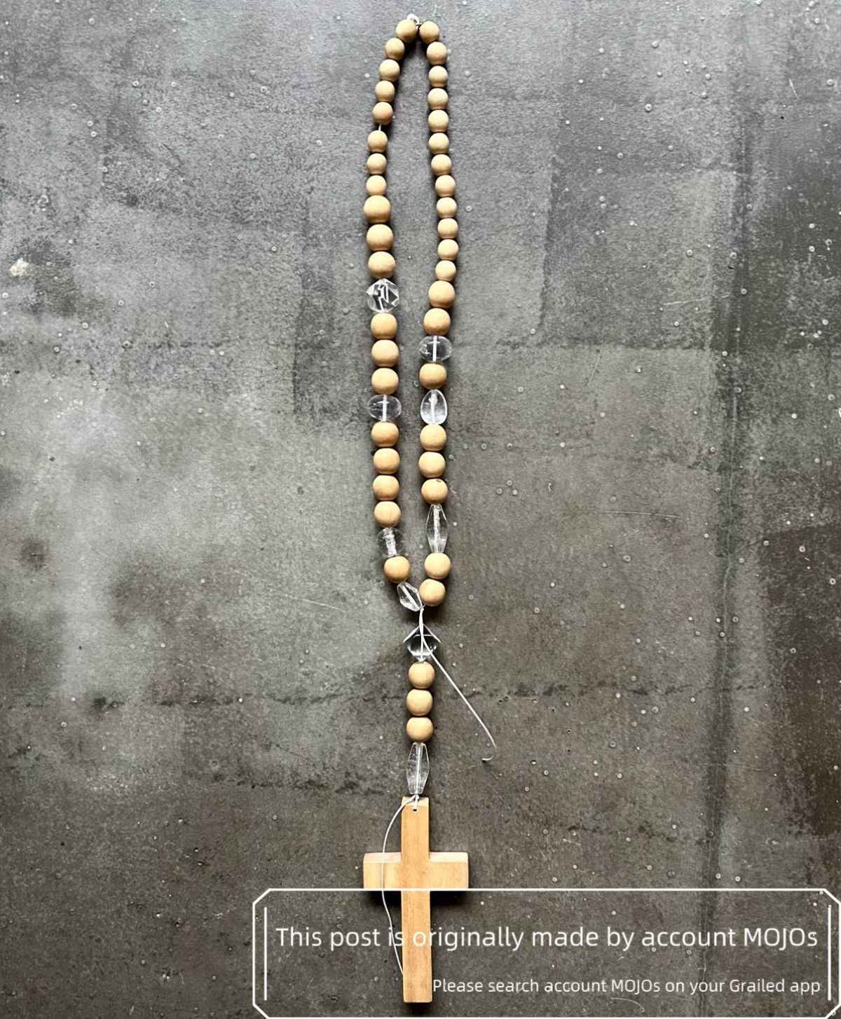 Number (N)ine Number Nine 08ss Wood & Crystal OS Cross Necklace mojos1032 Size ONE SIZE - 2 Thumbnail
