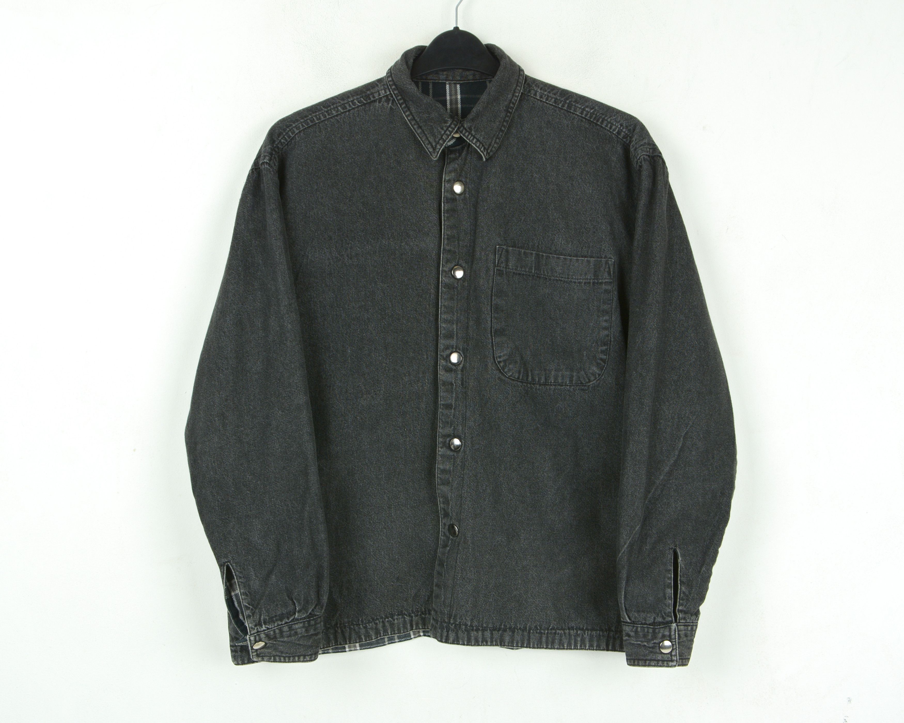 Vintage 100% Cotton Reversible 2in1 Shirt M Solid Snap Button Up Size US M / EU 48-50 / 2 - 12 Thumbnail
