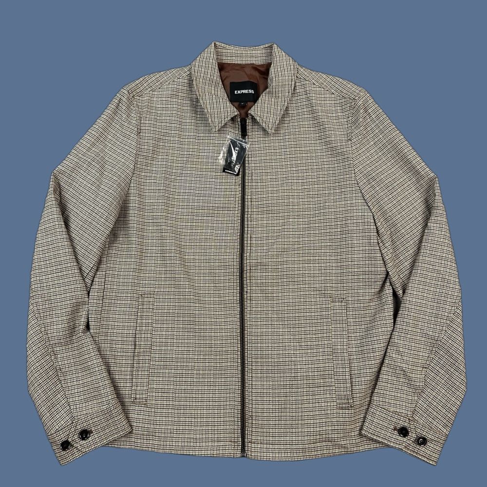 Express Express Jacket Mens Small Micro Houndstooth Full Zip Performance Stretch NWT Size US S / EU 44-46 / 1 - 1 Thumbnail