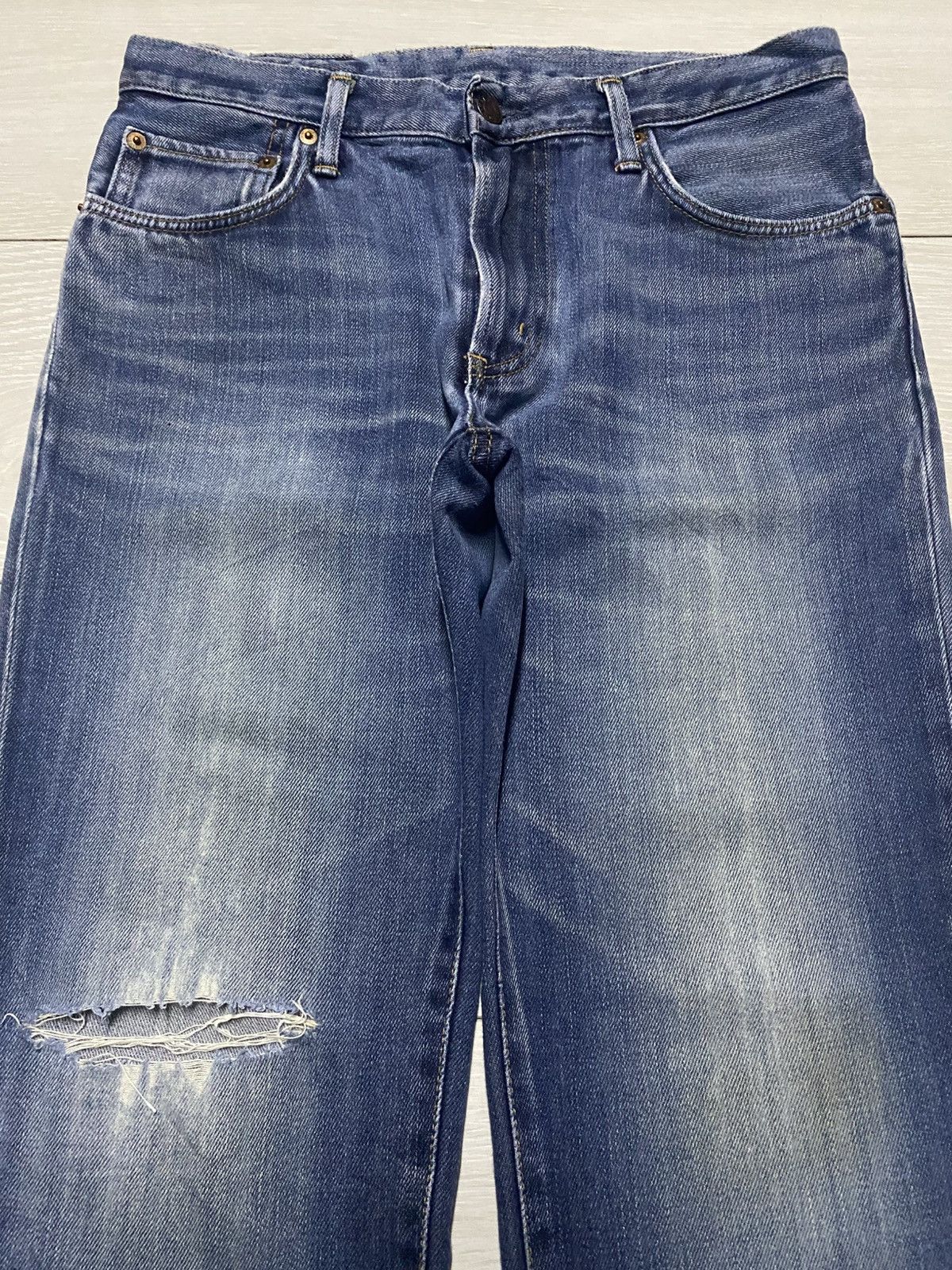 Edwin Vintage Edwin 503 Faded Wash Distressed Slim Fit Jeans Size US 32 / EU 48 - 3 Thumbnail