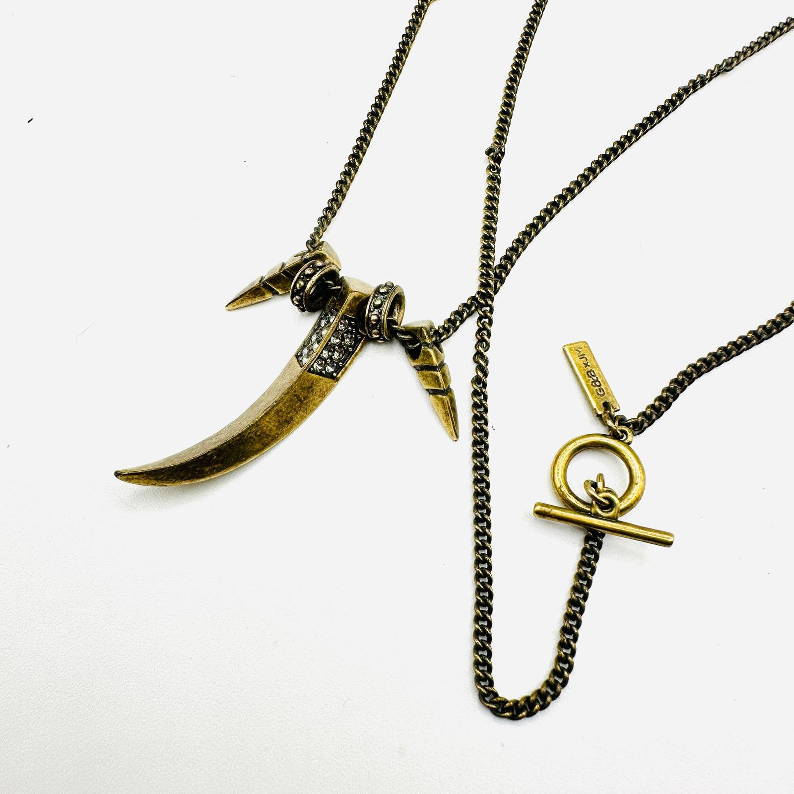 Giles & Brother x JM Brass Horn Toggle Necklace Rare