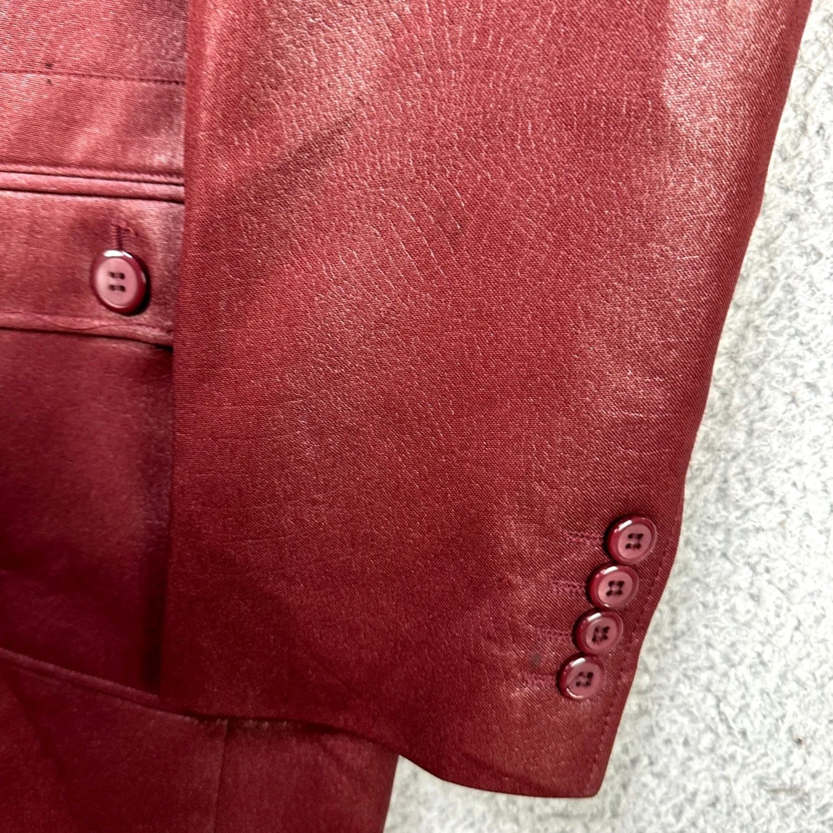 Vintage Pallini Sport Coat Blazer Mens 40L Red Notch Lapel Three-Button Long Sleeve Casual Business Coat Size 40R - 7 Thumbnail
