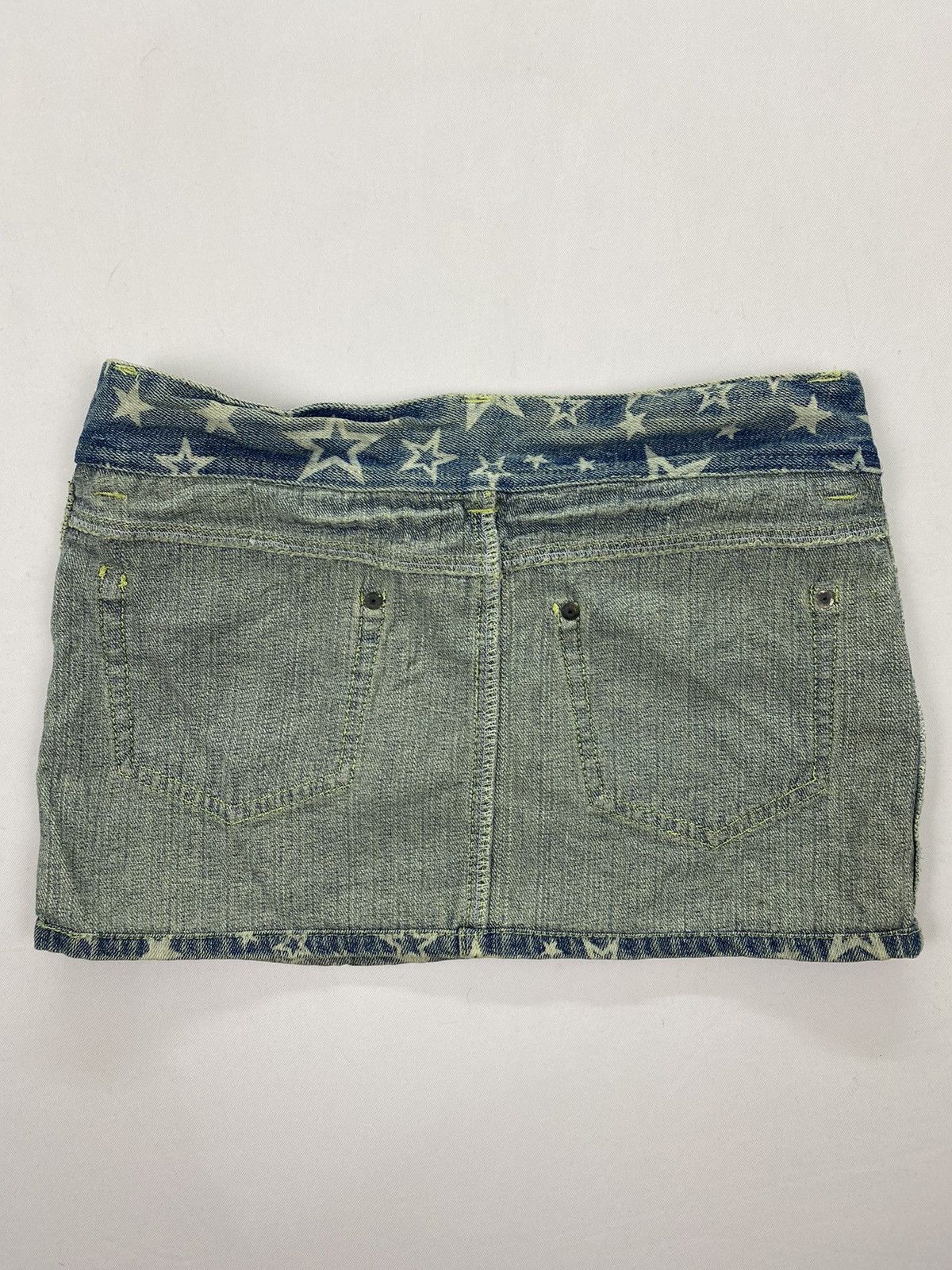 Japanese Brand Grazie Dirty Full Print Jeans Skirt Size 29" - 4 Thumbnail
