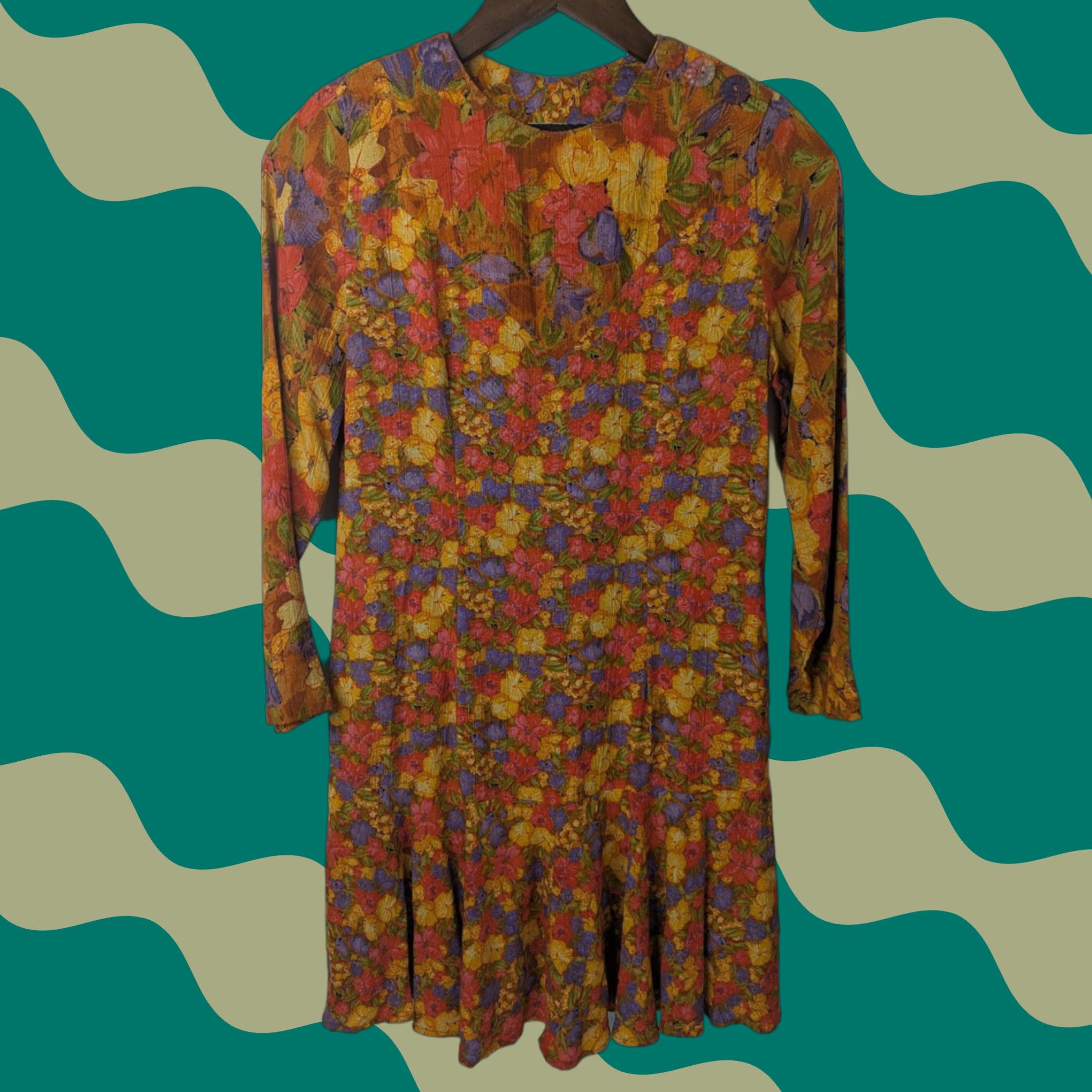 Vintage VINTAGE Carole Little Dress Women’s 2 Orange Floral Lightweight Rayon Gauze Boho Dress Size XS / US 0-2 / IT 36-38 - 1 Thumbnail