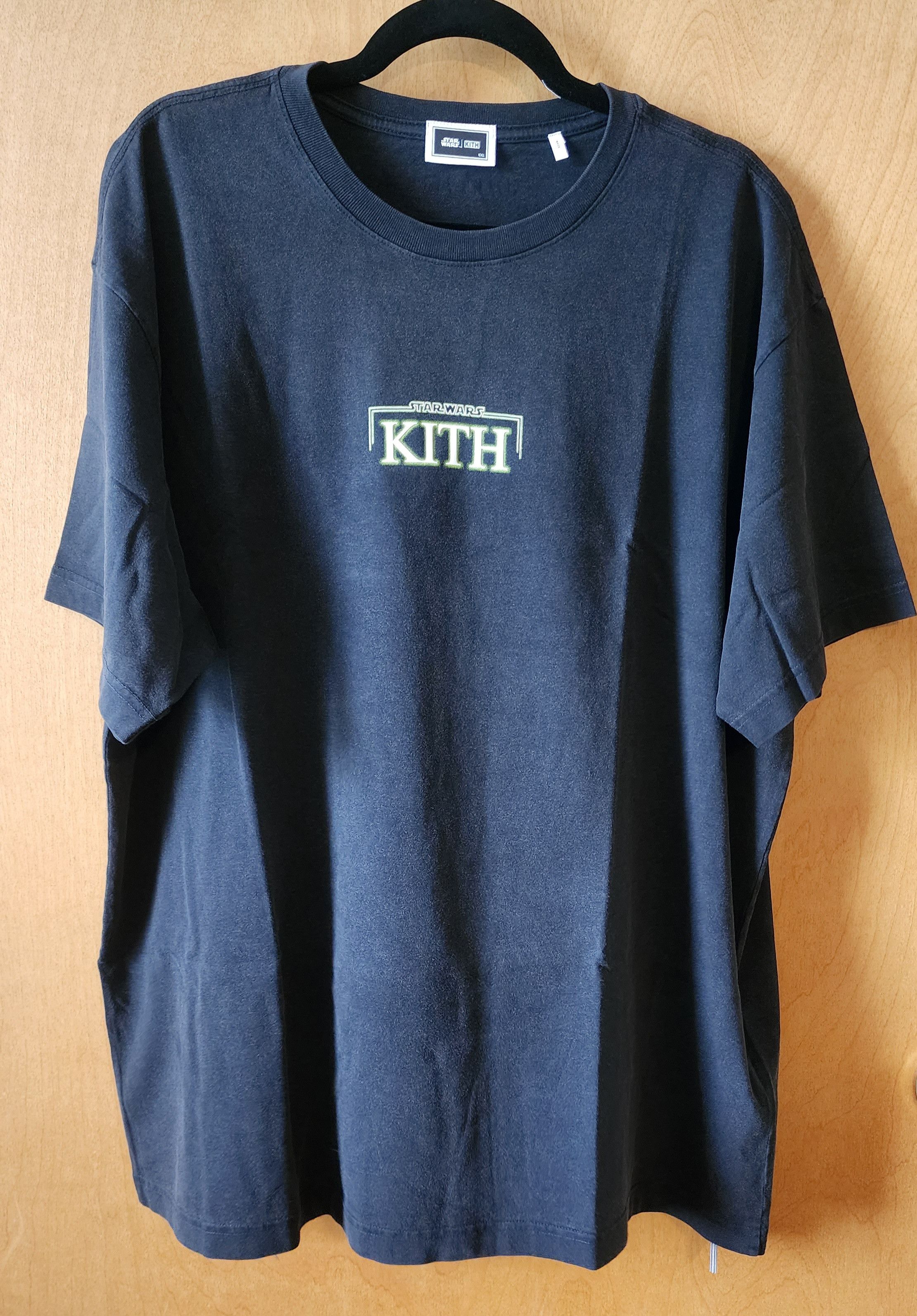 image of Kith x Star Wars Green Glow Vintage T- Shirt in Black, Men's (Size 2XL)