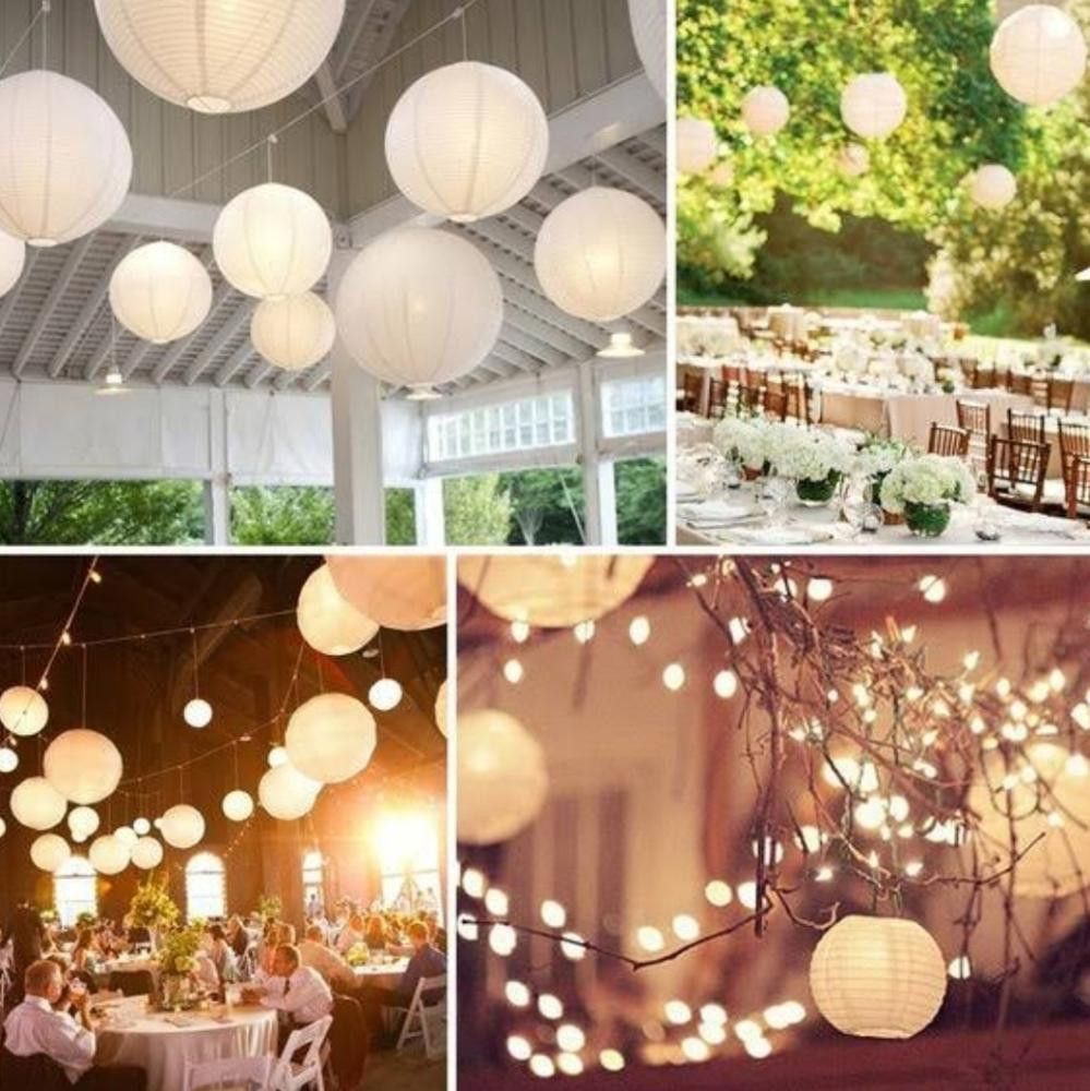 Designer White Japanese Bamboo Paper Lantern Decor Bundle Size ONE SIZE - 4 Thumbnail