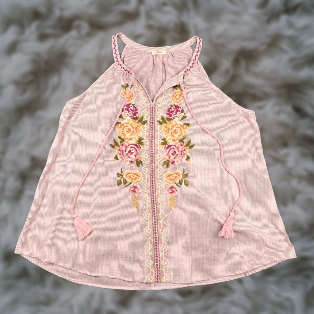 Vintage Andree By Unit Pink Tunic Tank Women Large - Boho Style Casual Size L / US 10 / IT 46 - 1 Thumbnail