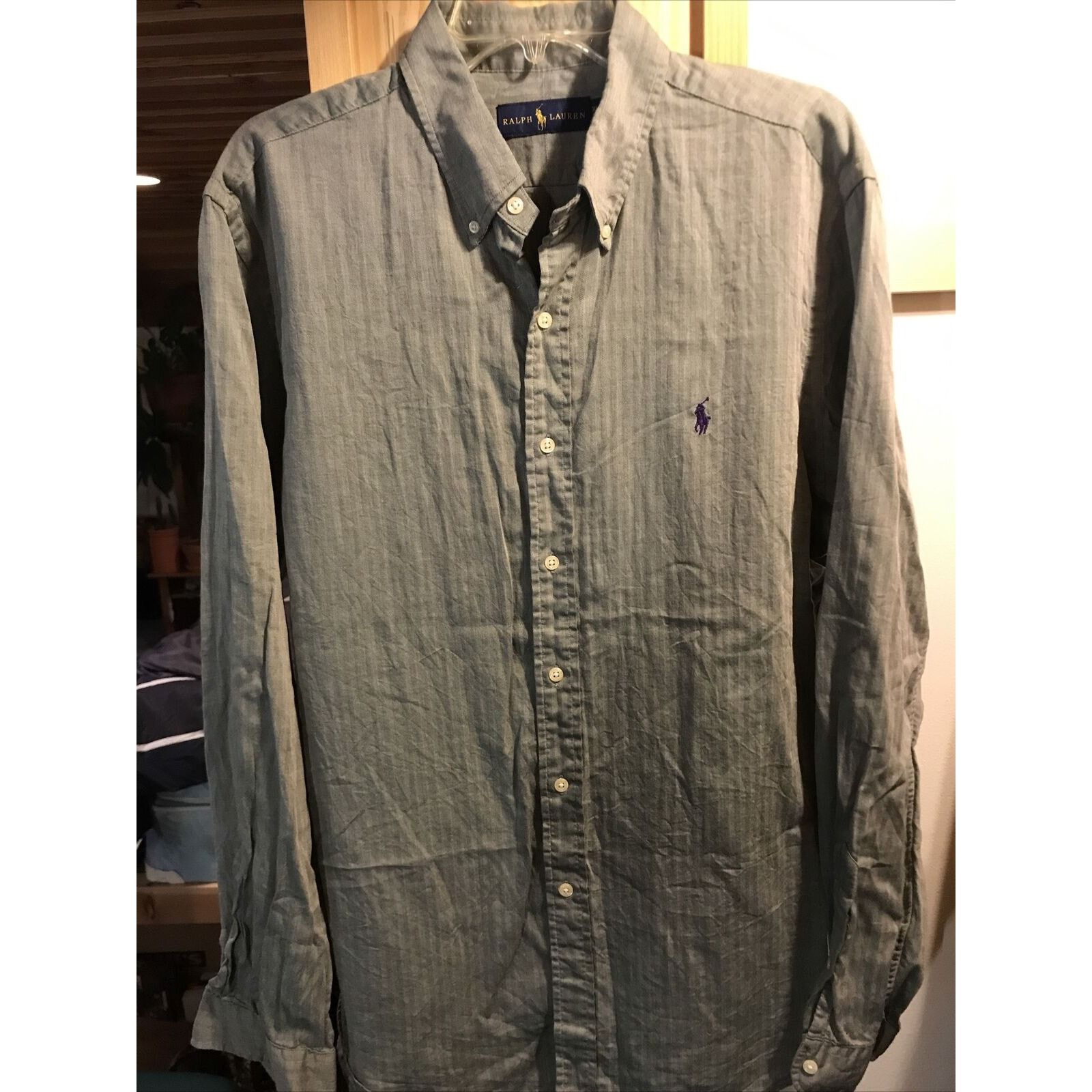 Ralph Lauren Ralph Lauren Men’s XL Light Green LS Button Up Cotton Shirt Size US XL / EU 56 / 4 - 1 Thumbnail
