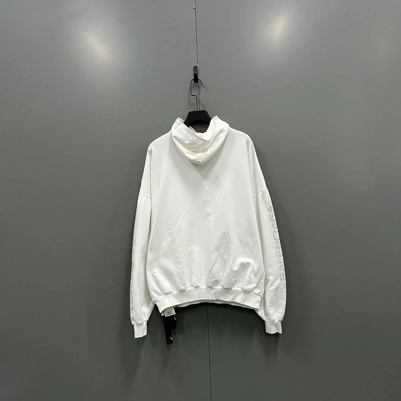 Balenciaga Balenciaga White Washed Logo Hoodie Size US S / EU 44-46 / 1 - 2 Thumbnail