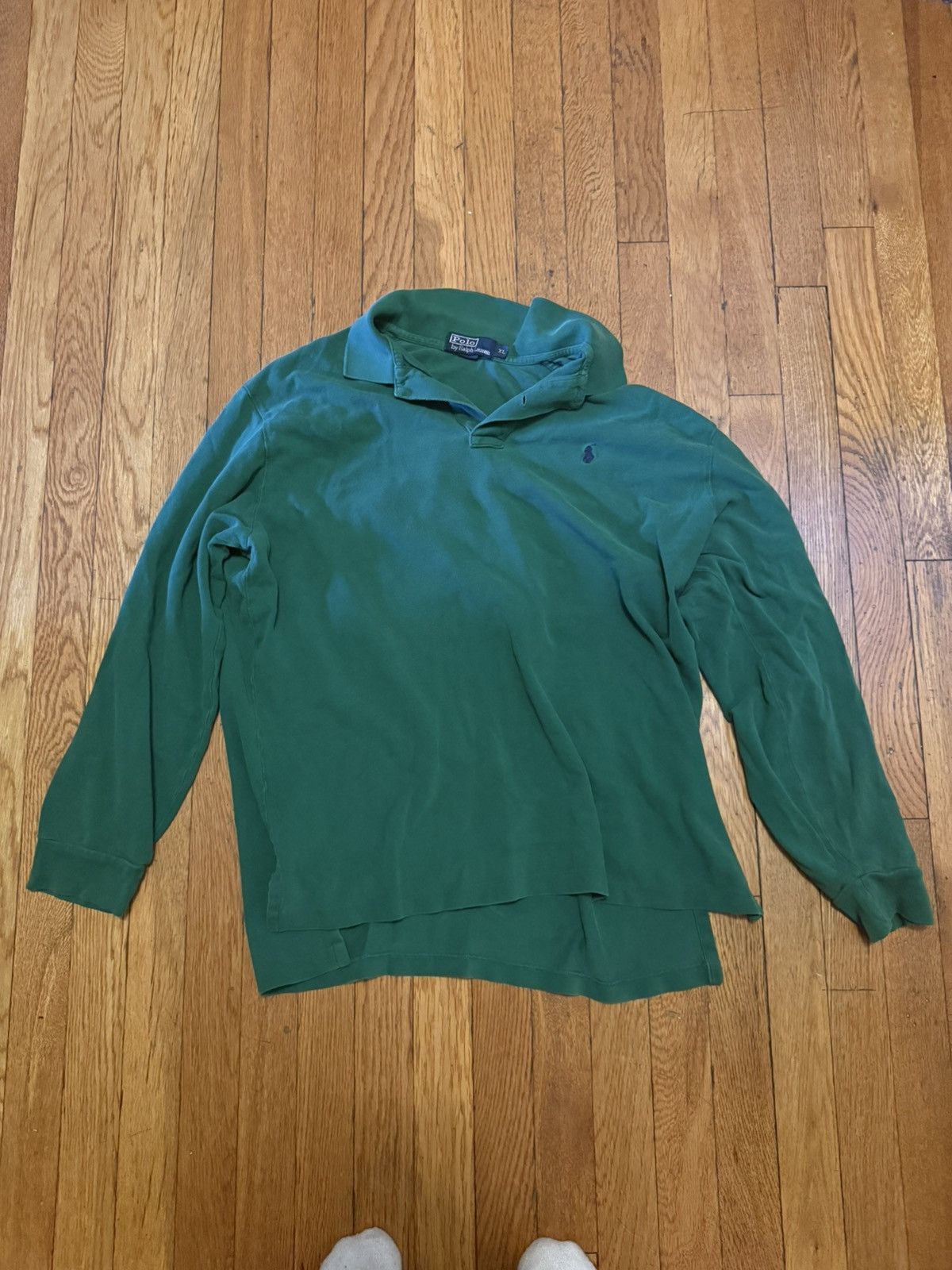 Polo Ralph Lauren × Vintage Green Vintage Ralph Lauren Long Sleeve Polo Size US XL / EU 56 / 4 - 1 Thumbnail