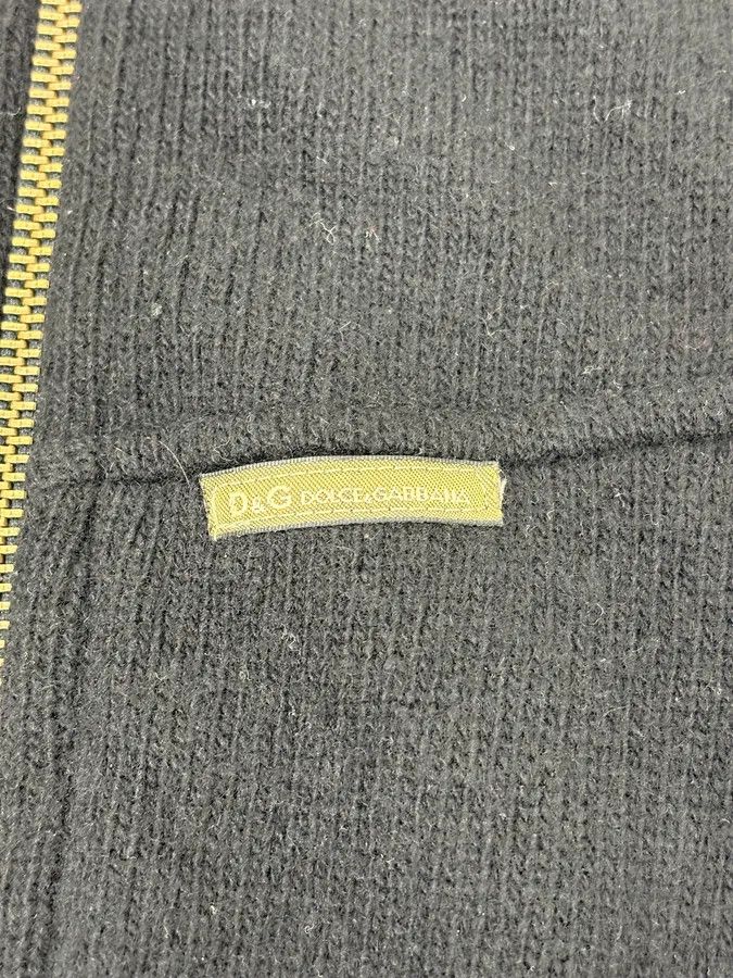 Dolce & Gabbana 2000s Dolce & Gabbana Black Asymmetrical Zip Wool Sweater Size US L / EU 52-54 / 3 - 9 Thumbnail