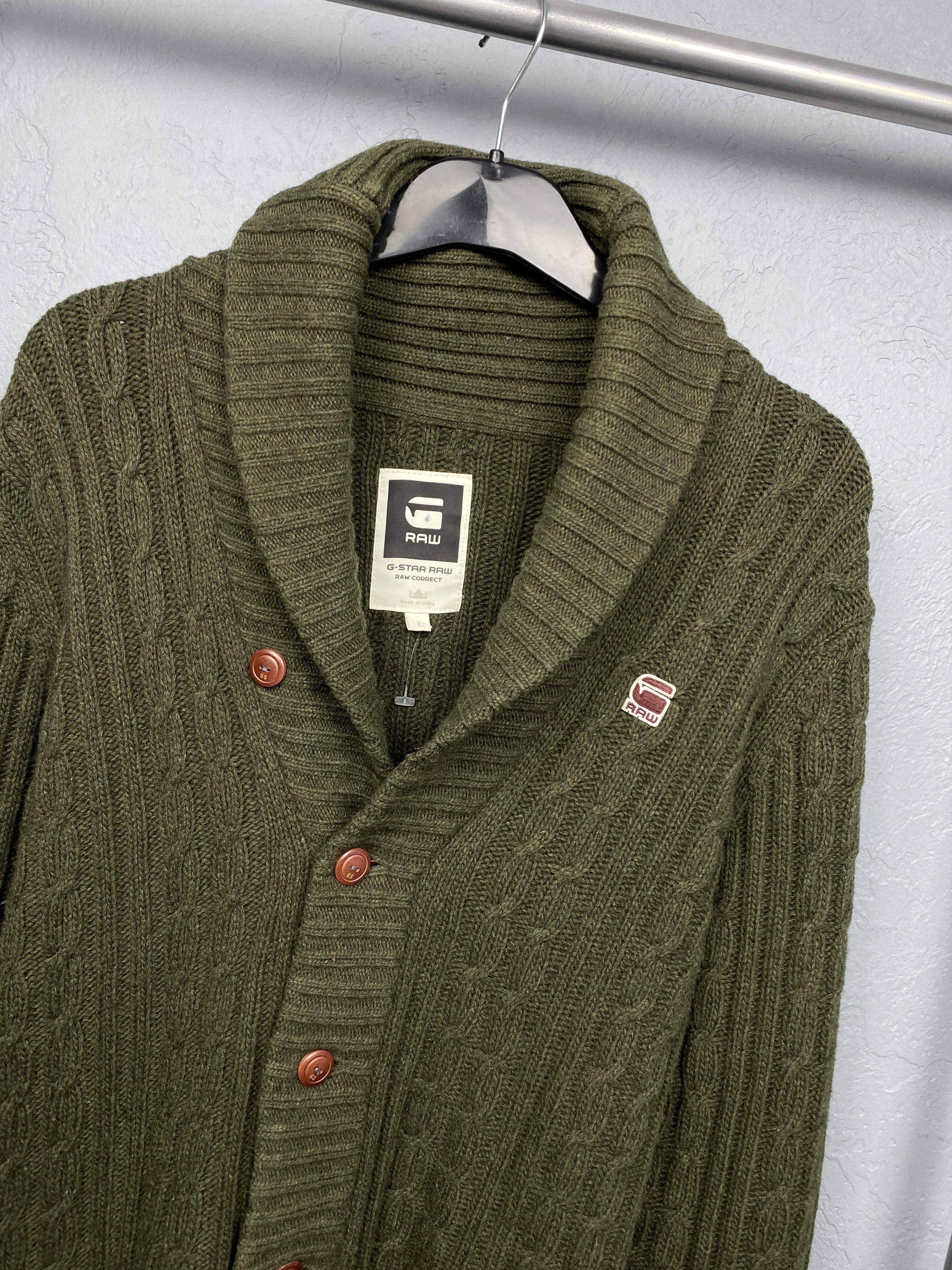 G-Star G Star Raw Mens Wool Knit Cardigan Sweater Size US L / EU 52-54 / 3 - 2 Thumbnail