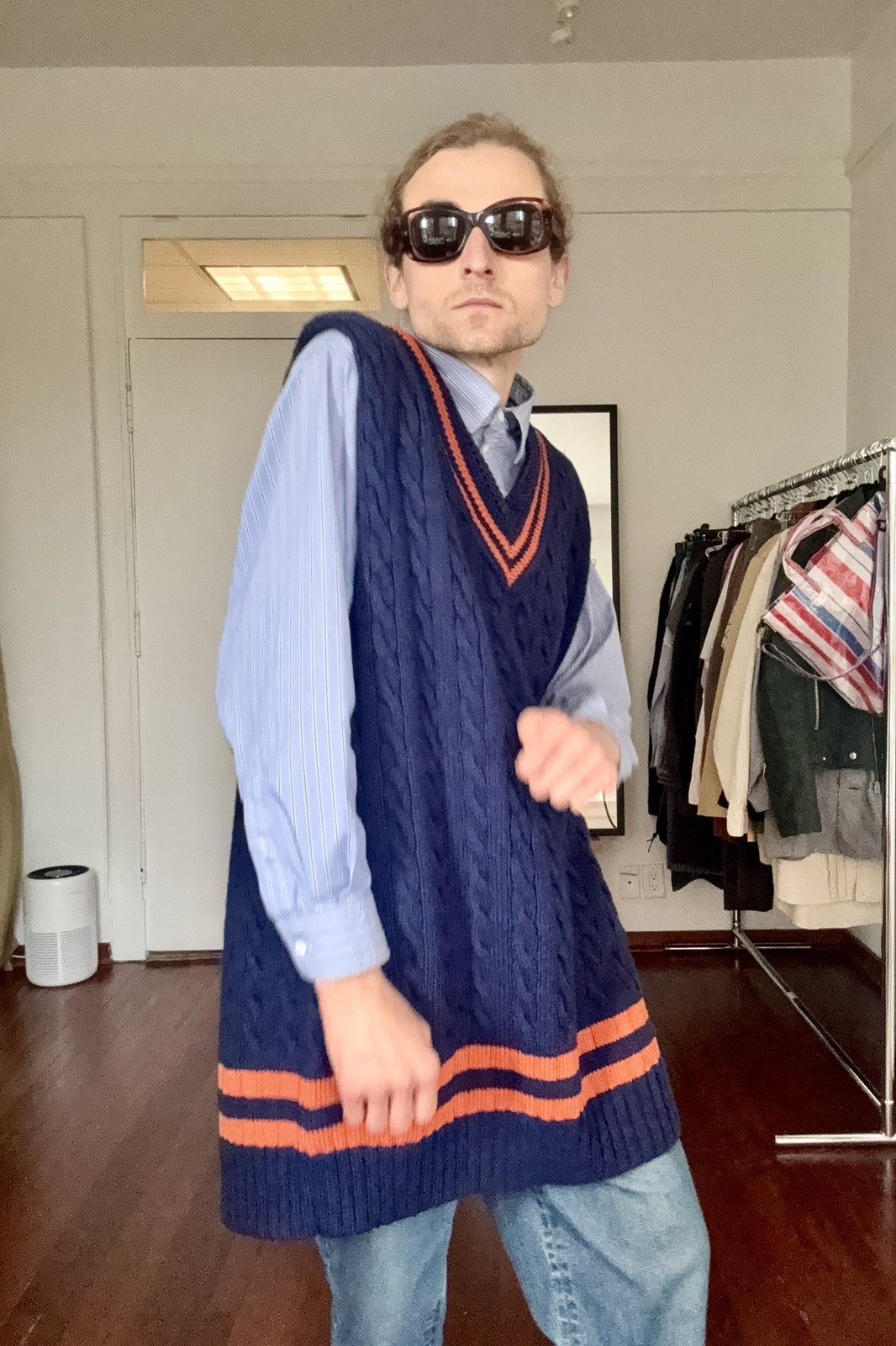 Maison Margiela MARGIELA AW17 Oversized Cable Knit Sweater Vest Size US L / EU 52-54 / 3 - 9 Thumbnail