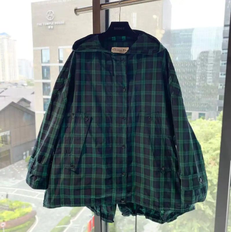 Dior Dior Green Check Print Women's Jacket 0089 Size ONE SIZE - 1 Thumbnail