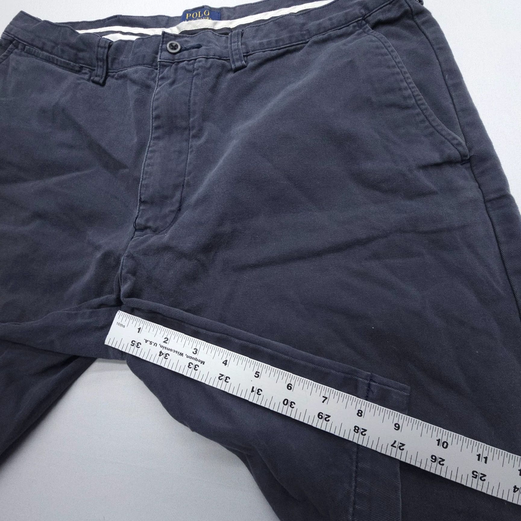 Polo Ralph Lauren Polo Ralph Lauren Shorts Mens 36 Blue Cotton Twill Flat Front Pockets Logo Chino Casual Preppy American Mens Size US M / EU 48-50 / 2 - 5 Thumbnail
