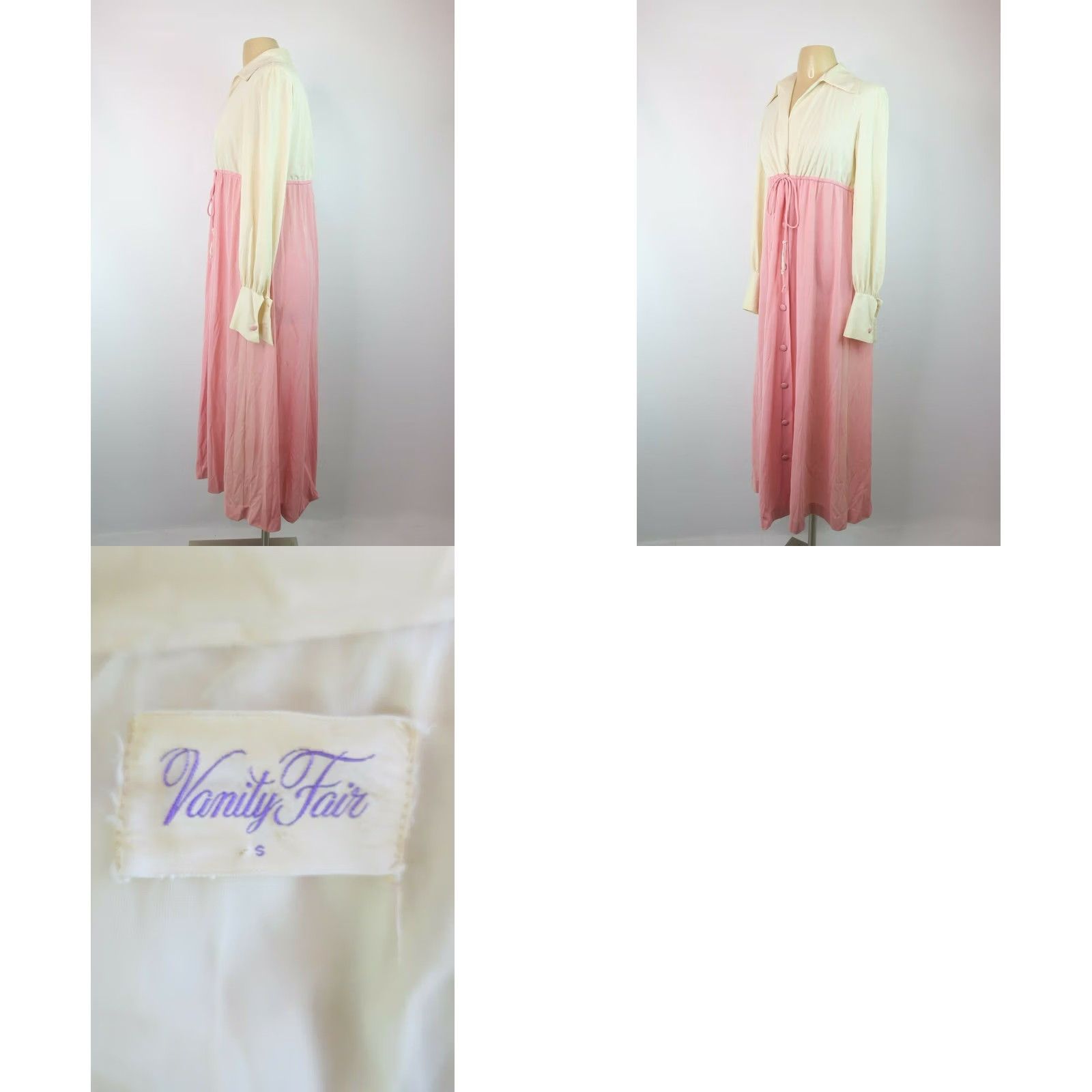 Vintage Vanity Fair Robe Mod Tie Waist Nylon VTG 60s Pink S Womens Pop GoGo Dress Robes Size S / US 4 / IT 40 - 8 Thumbnail