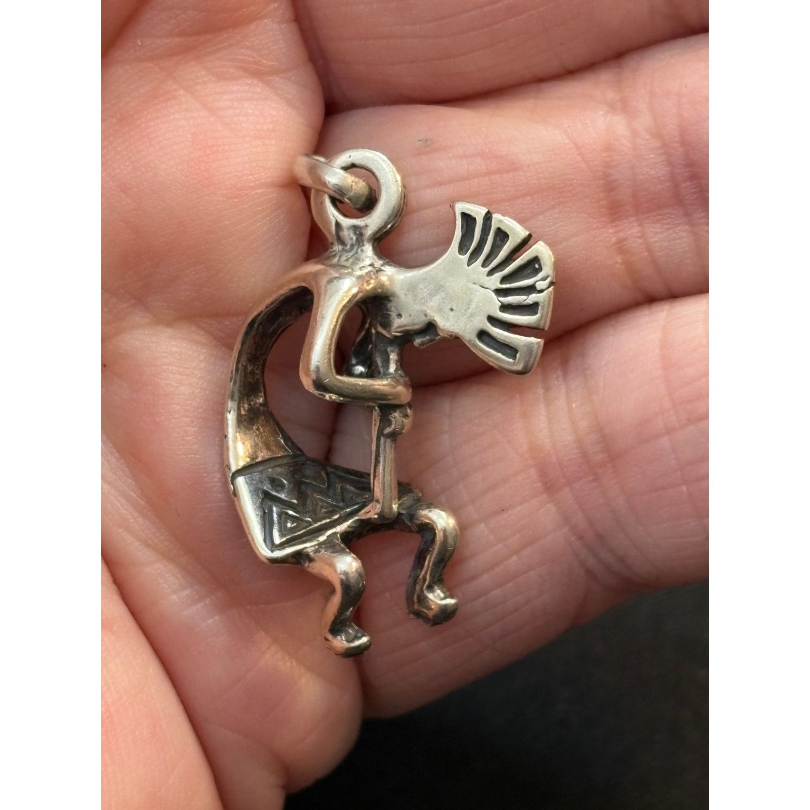 Other Vintage Sterling Silver Kokopelli Pendant 4 g 1.25" Size ONE SIZE - 5 Thumbnail