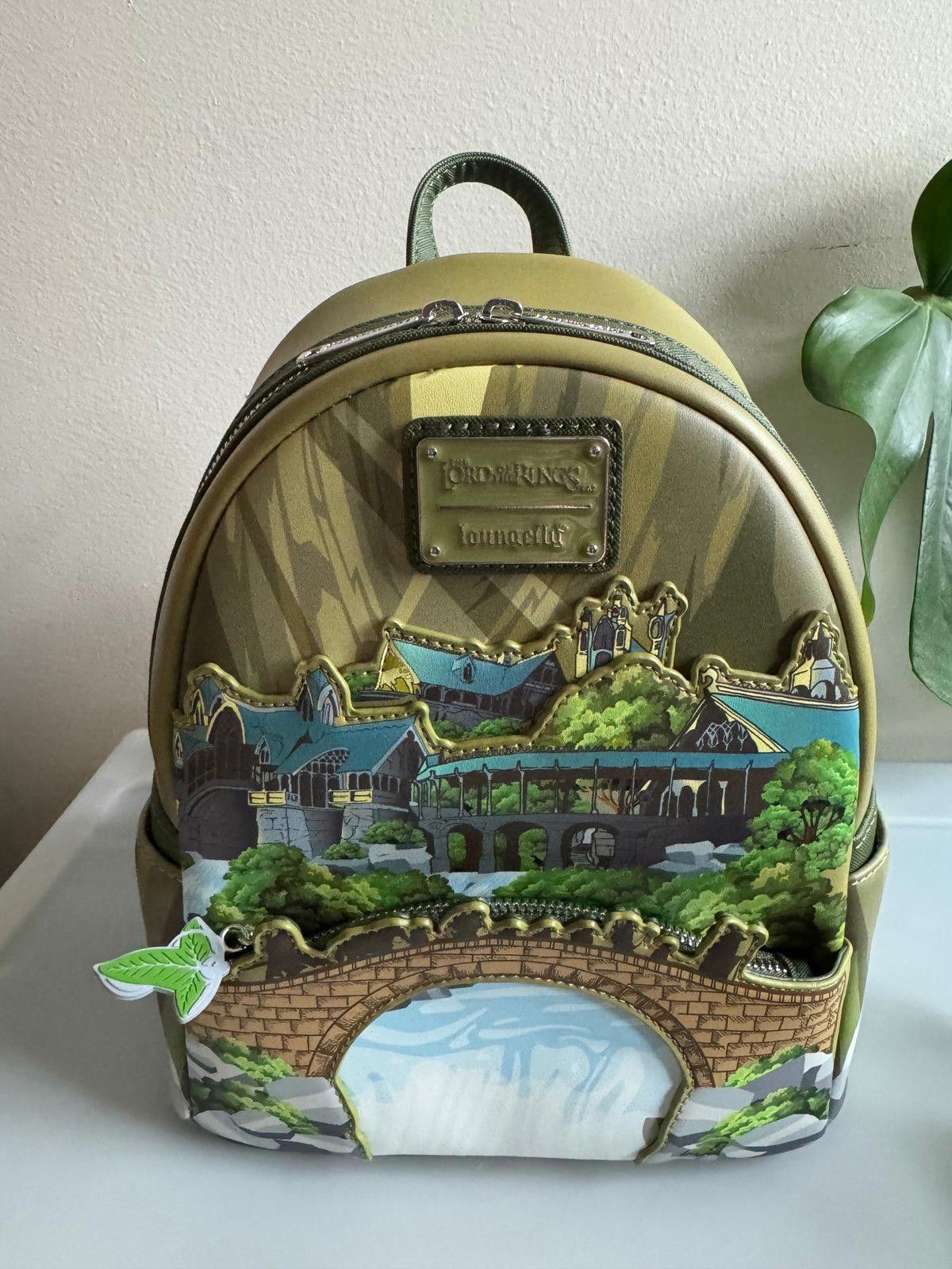 Loungefly Lord Of The Rings Rivendell Mini Backpack! in Green, Women's