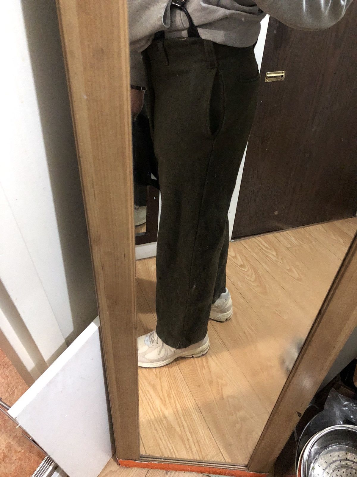 Japanese Brand × Vintage Wool 80s suspenders pants olive 31x28 Size US 30 / EU 46 - 10 Thumbnail