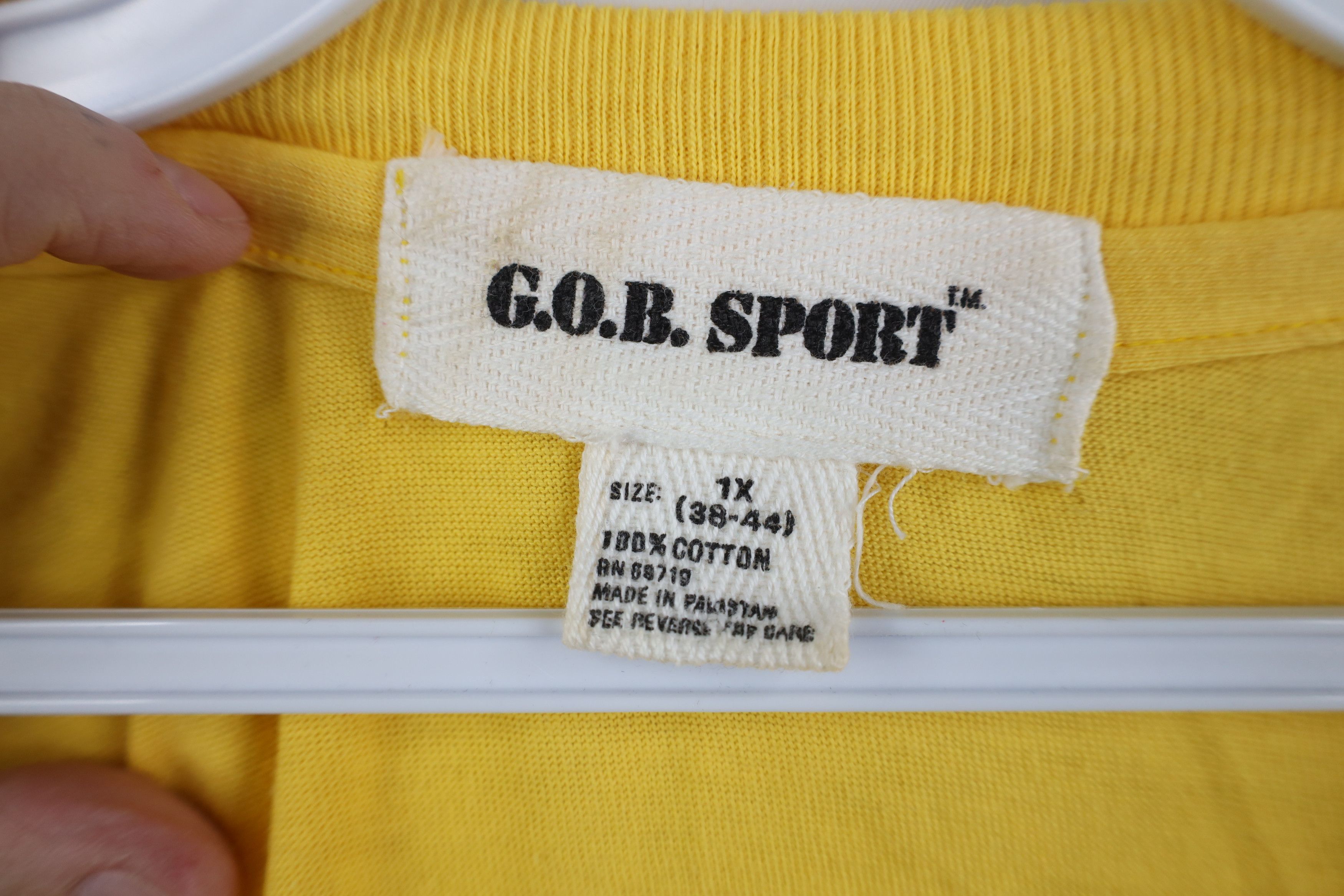 Vintage Vintage 90s Streetwear Baggy Pocket T-Shirt Yellow Cotton Size US XL / EU 56 / 4 - 8 Thumbnail