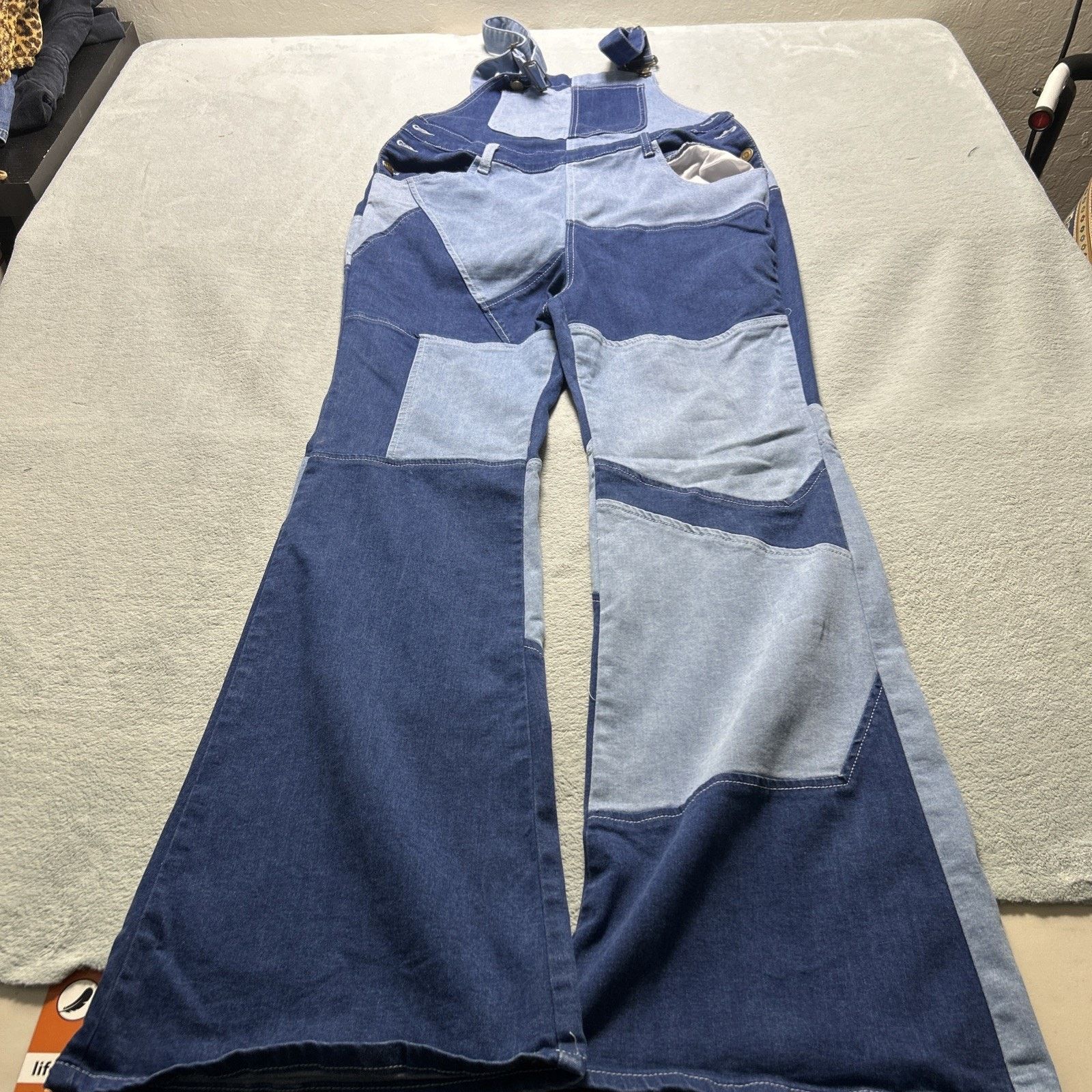 JNCO Patchwork Colorblock Overalls Womens 13 32x33 Beyond Baggy Size 32" / US 10 / IT 46 - 12 Thumbnail