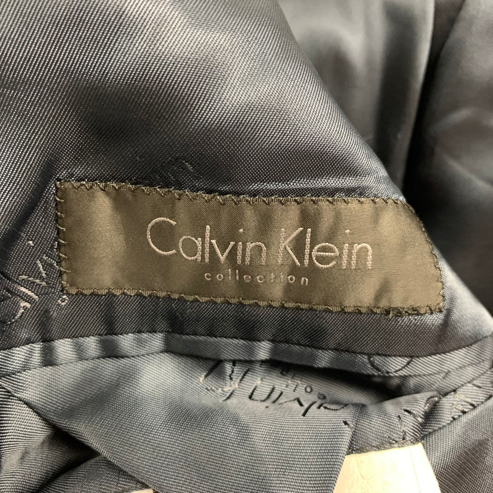 Calvin Klein CALVIN KLEIN COLLECTION Size 40 Navy Wool Tuxedo Sport Coat Size 40R - 7 Thumbnail
