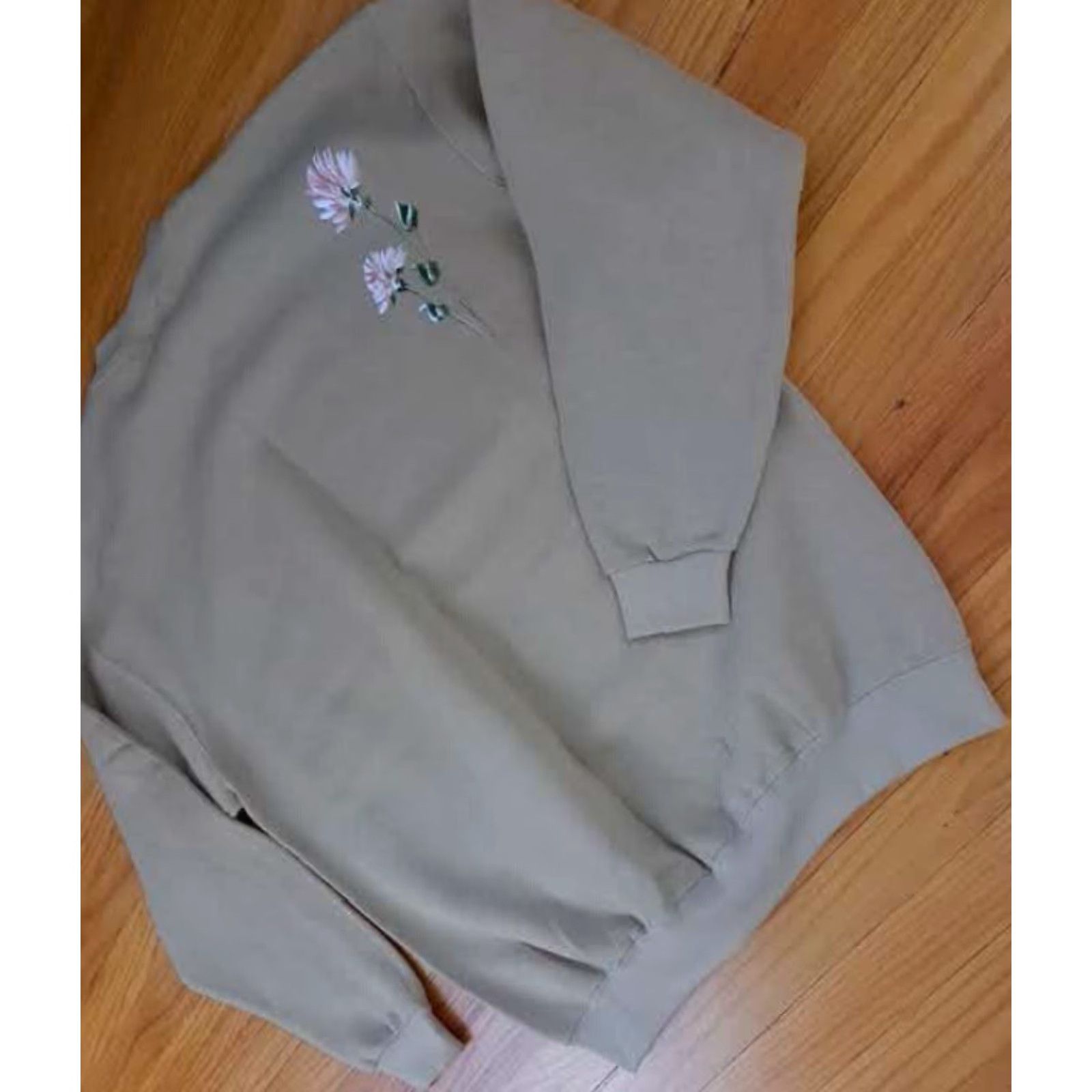 Lee Lee USA Sweatshirt Women XL Multicolor Front & Back Print Wildflowers Heavyweight Cotton Pullover Long Sleeve US Theme 29in Long 25in Pit to Pit Size XL / US 12-14 / IT 48-50 - 6 Thumbnail