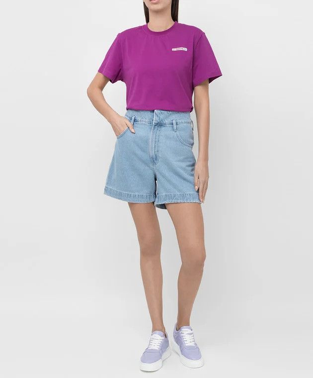 Coperni o1mle0325 Logo Oversized T-Shirt in Purple Size XS / US 0-2 / IT 36-38 - 2 Thumbnail