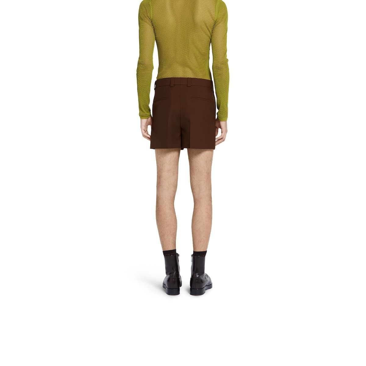 Gucci o1loc1c0226 819269 Wool Twill Shorts in Dark Brown Size US 32 / EU 48 - 4 Thumbnail