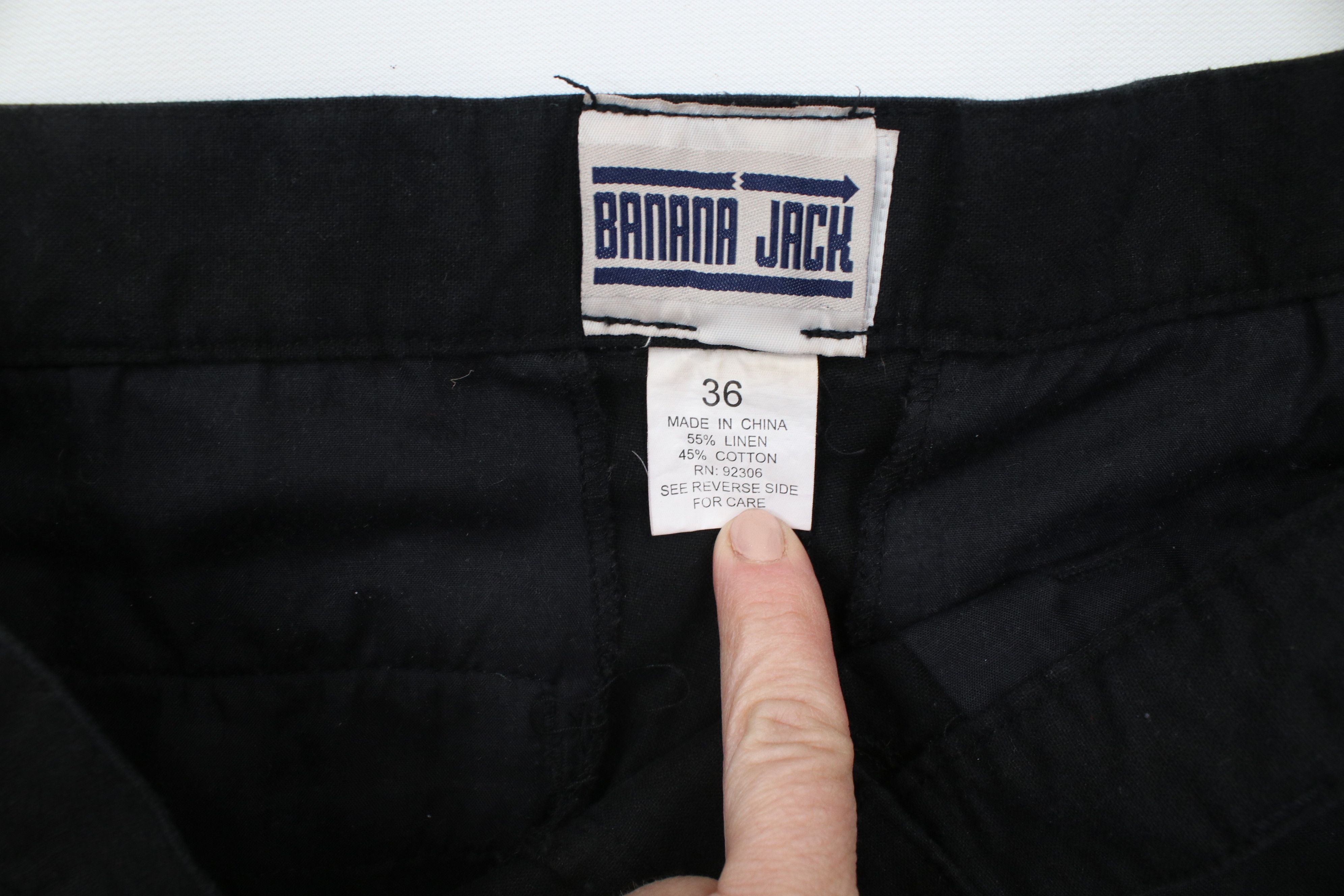 Vintage Vintage 90s Streetwear Fit Linen Blend Cargo Shorts Black Size US 36 / EU 52 - 6 Thumbnail