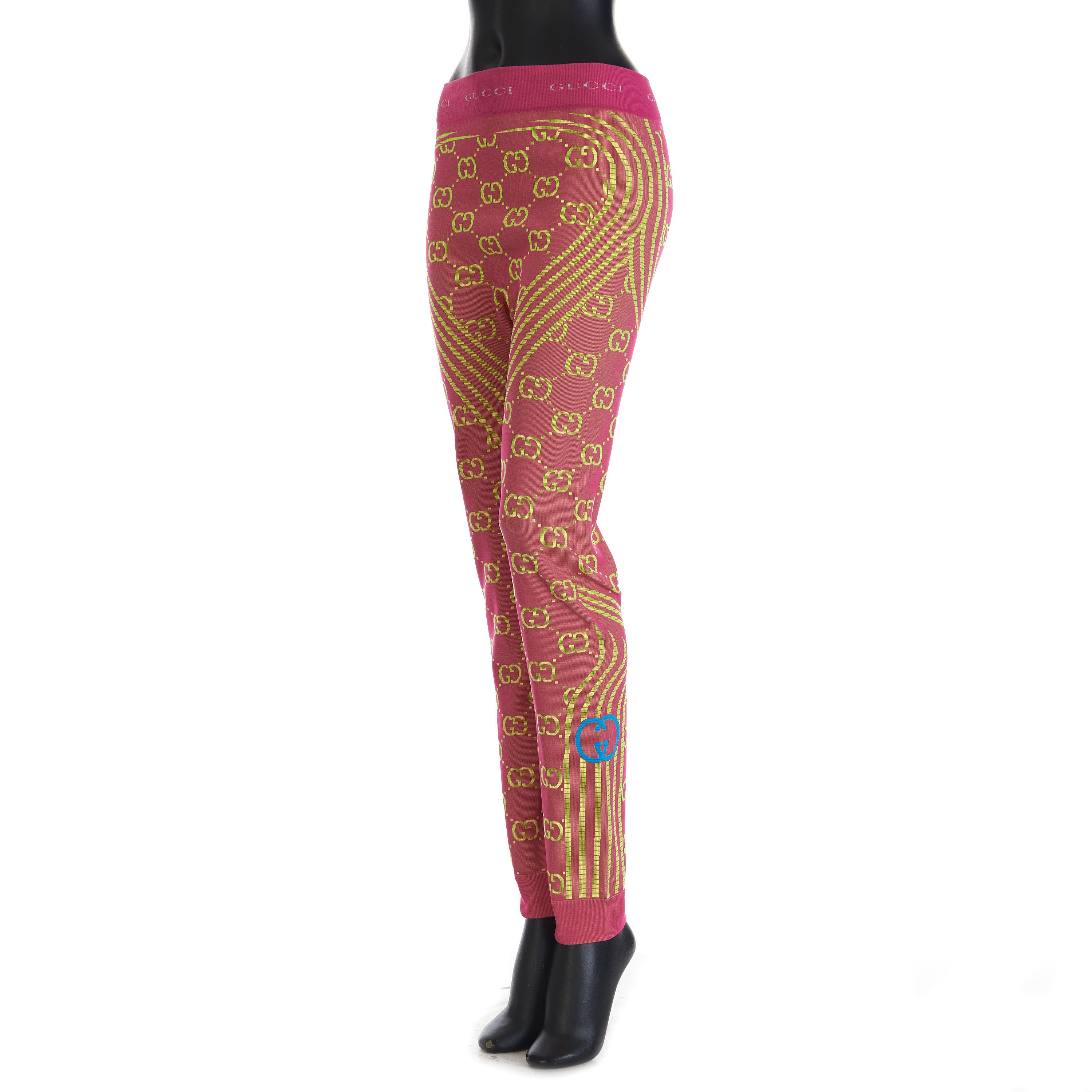 Gucci GG Jacquard Tubular Jersey Leggings Size S Size 27" / US 4 / IT 40 - 2 Thumbnail