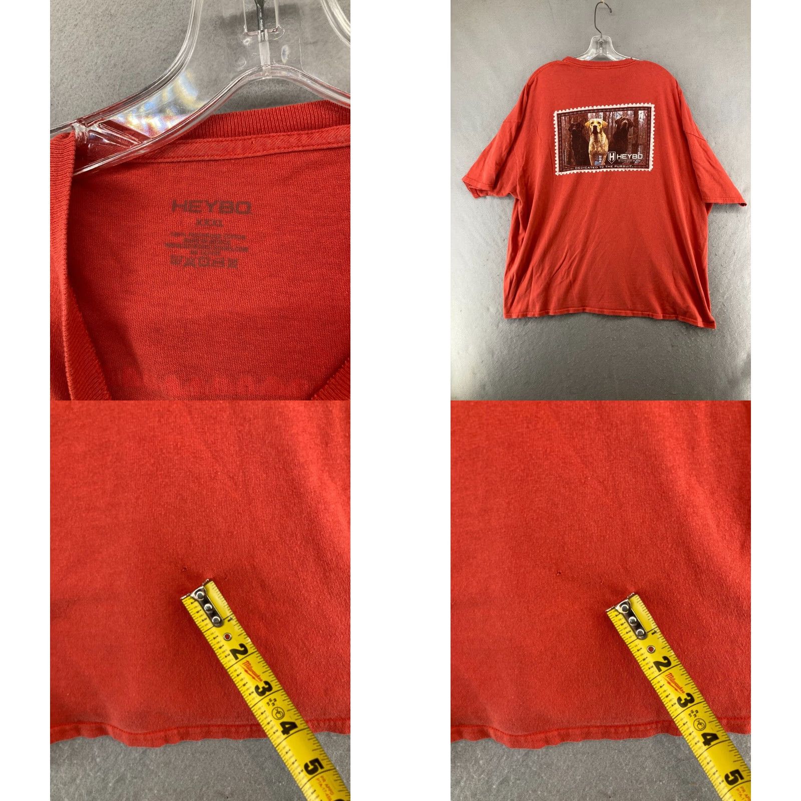 Stampd HeyBo Mens TShirt 3XL Red Outdoor Hunting Labrador Stamp Cotton Cotton? Size US XXL / EU 58 / 5 - 8 Thumbnail